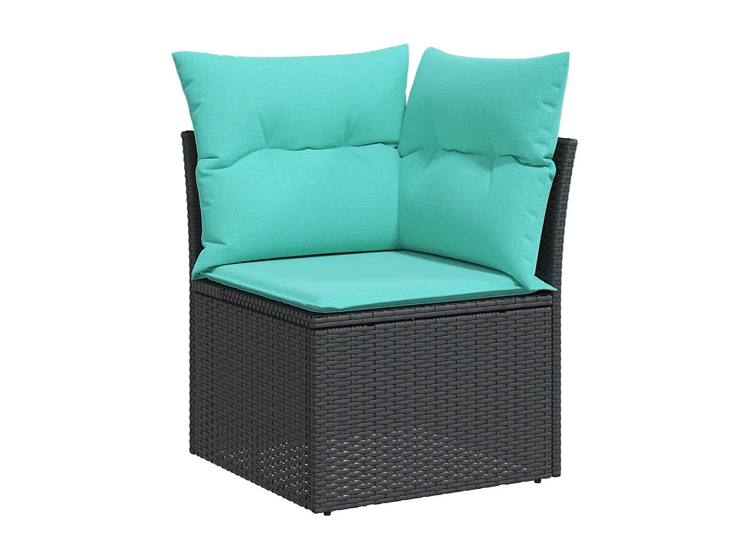 Set de muebles de jardín 5 piezas y cojines ratán sintético negro