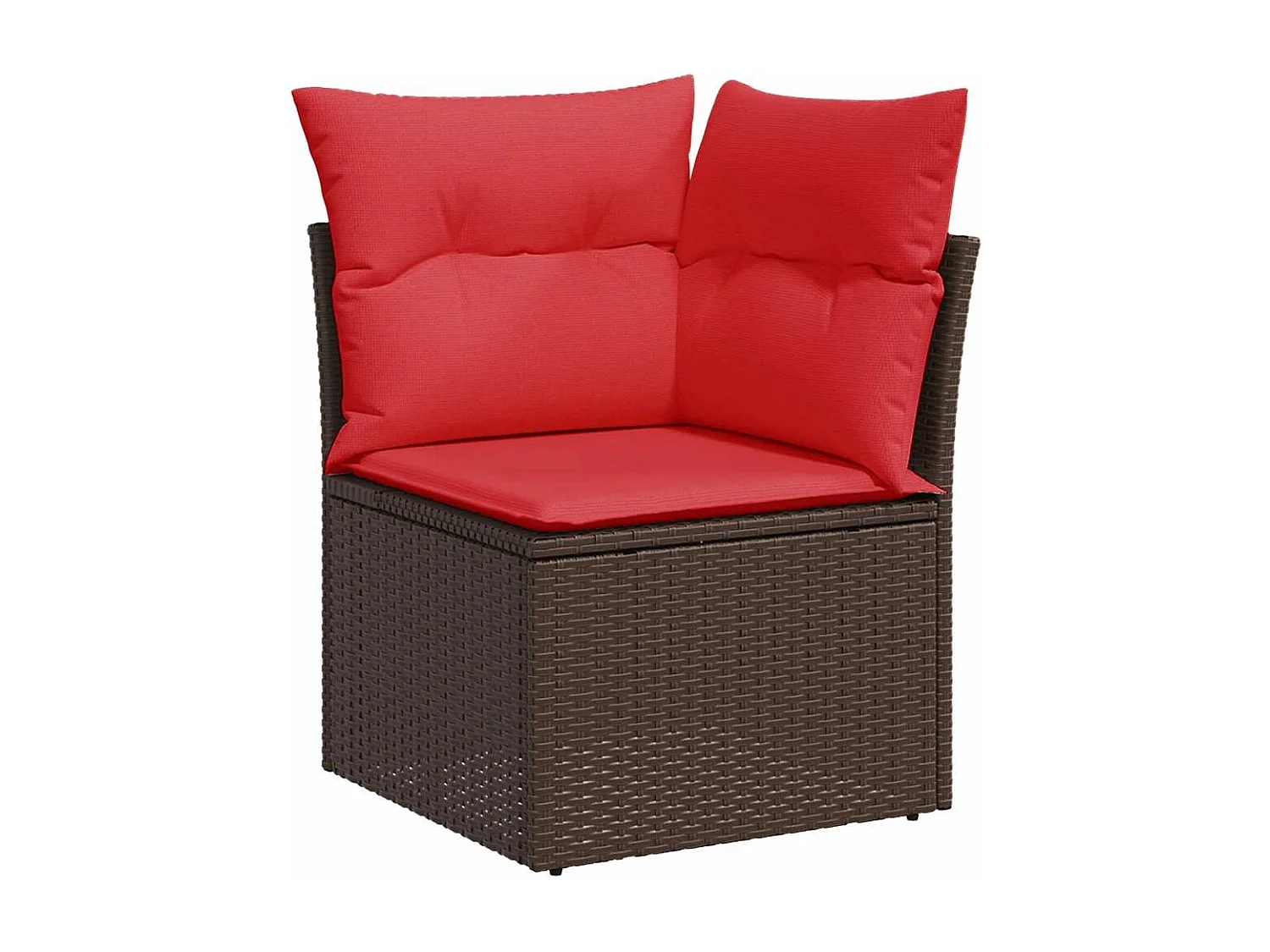 Salon de jardin avec coussins 6pièces marron résine tressée acacia