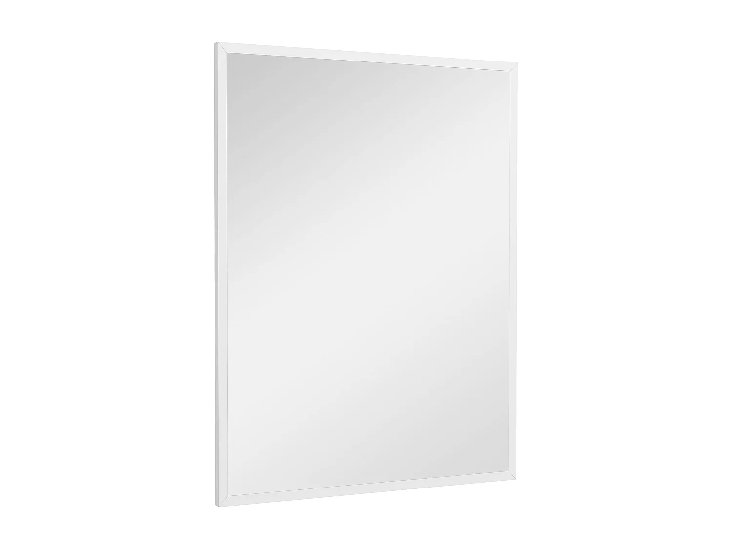 Specchio da parete rettangolare in vetro mdf con ganci 60x80cm bianco