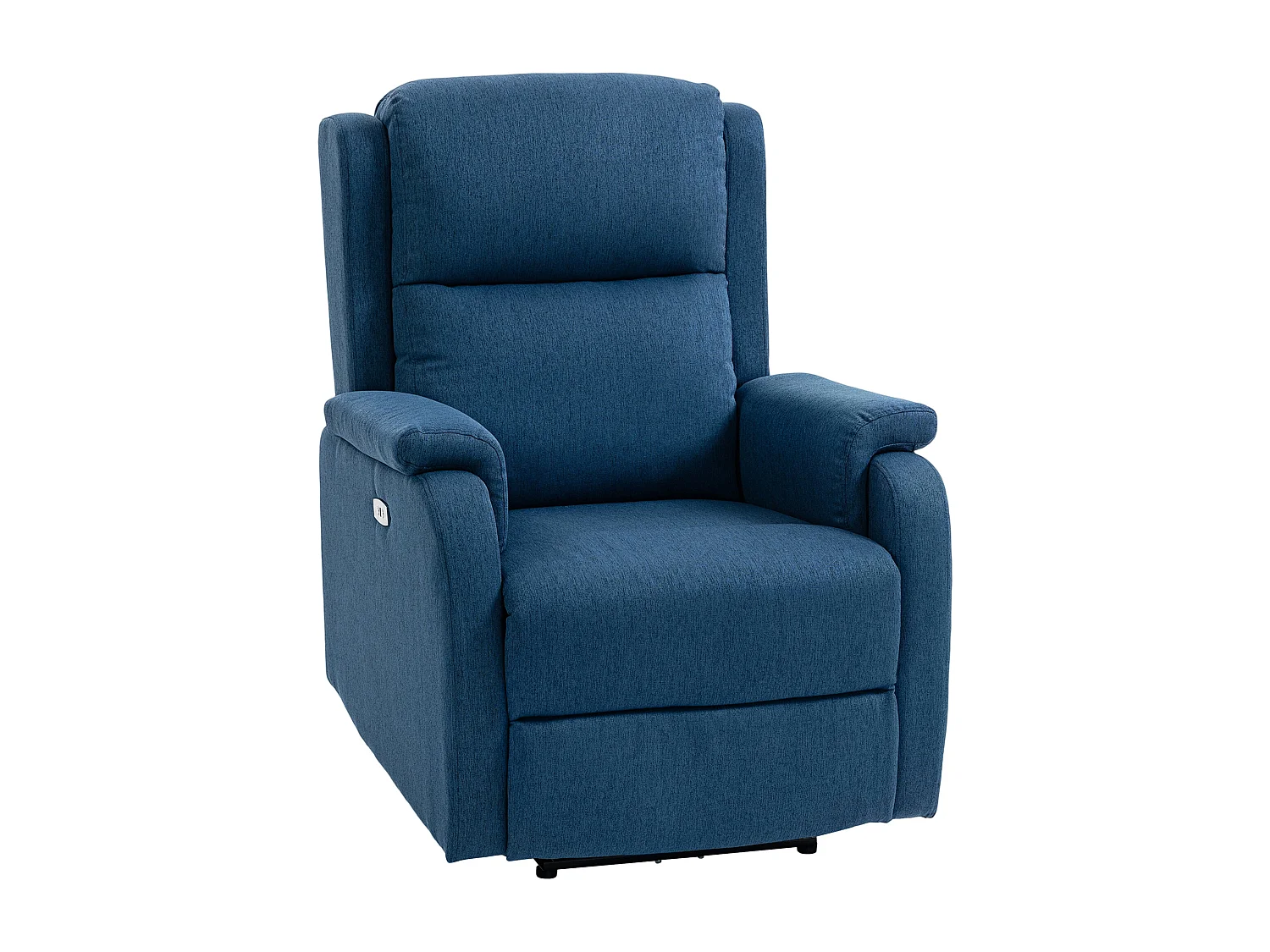 Poltrona reclinabile elettrica con poggiapiedi tessuto blu