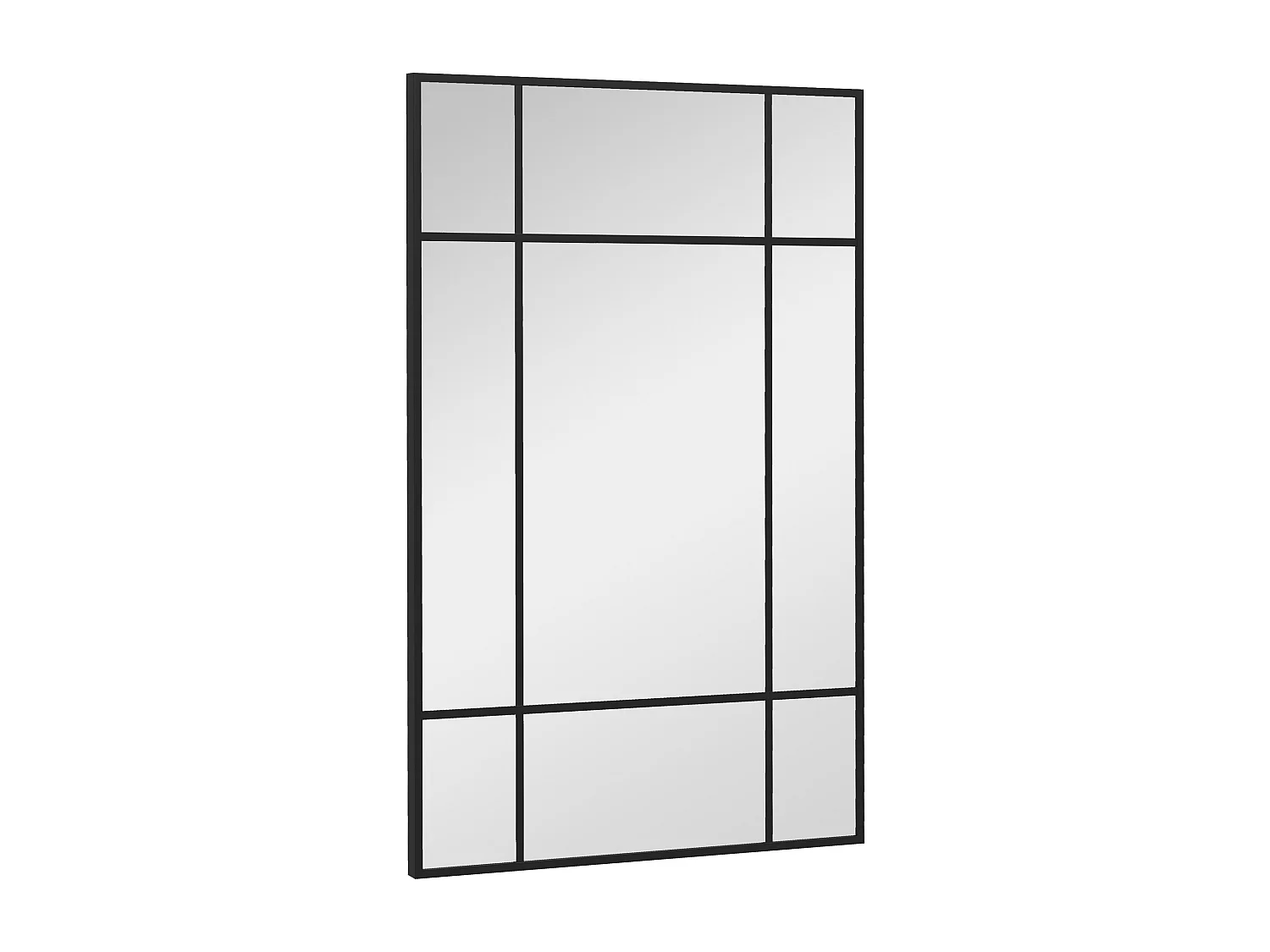 Specchio da parete stile finestra verticale orizzontale 90x60 cm nero