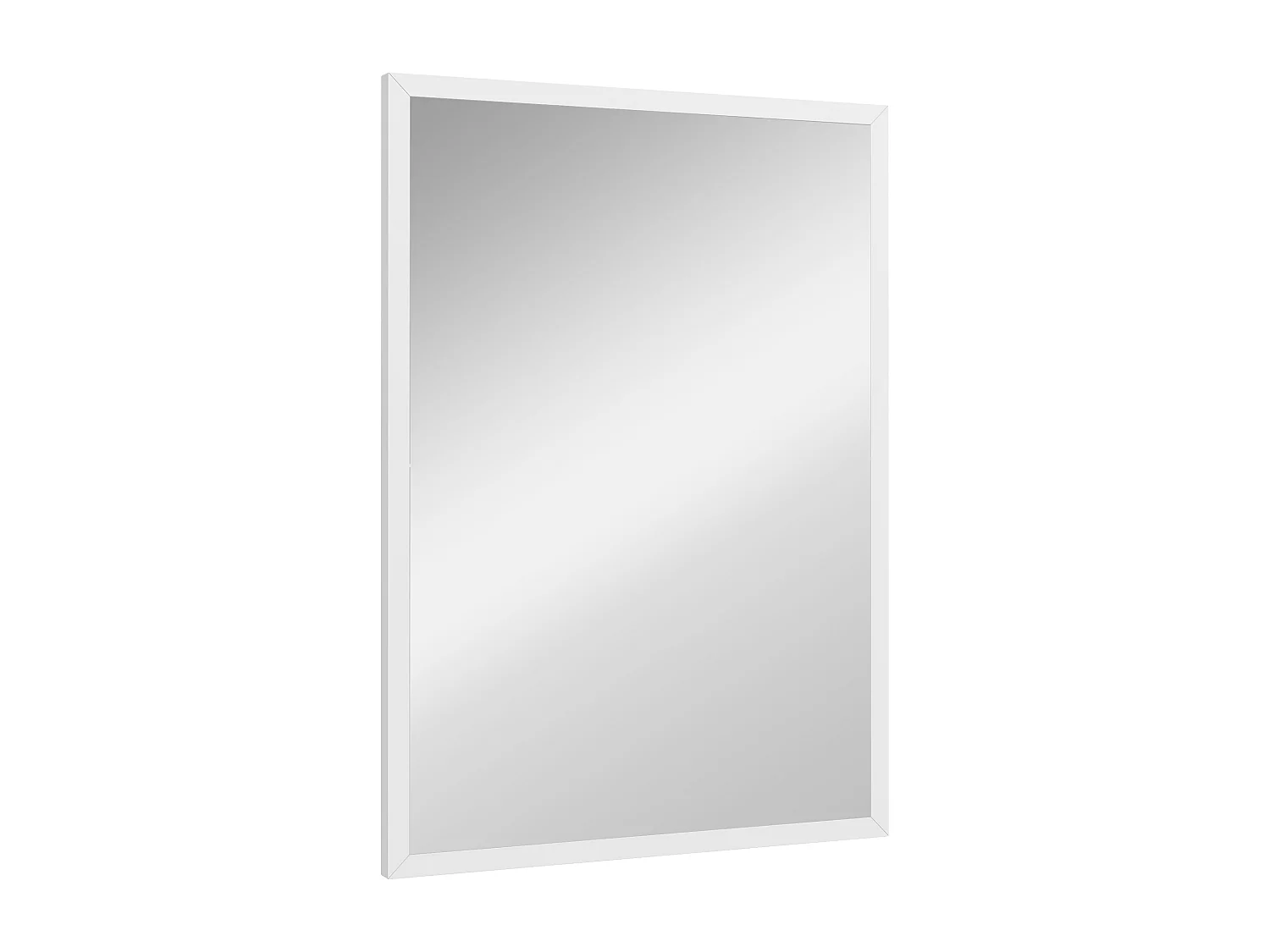Specchio da parete rettangolare in vetro mdf con ganci 50x70cm bianco