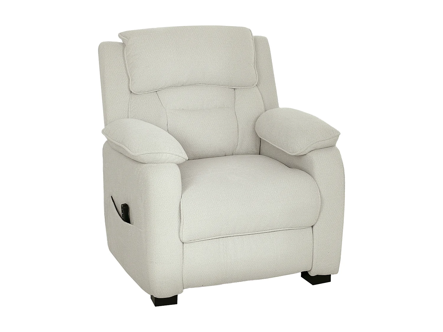 Poltrona reclinabile 150° vellutata con poggiapiedi telecomando beige