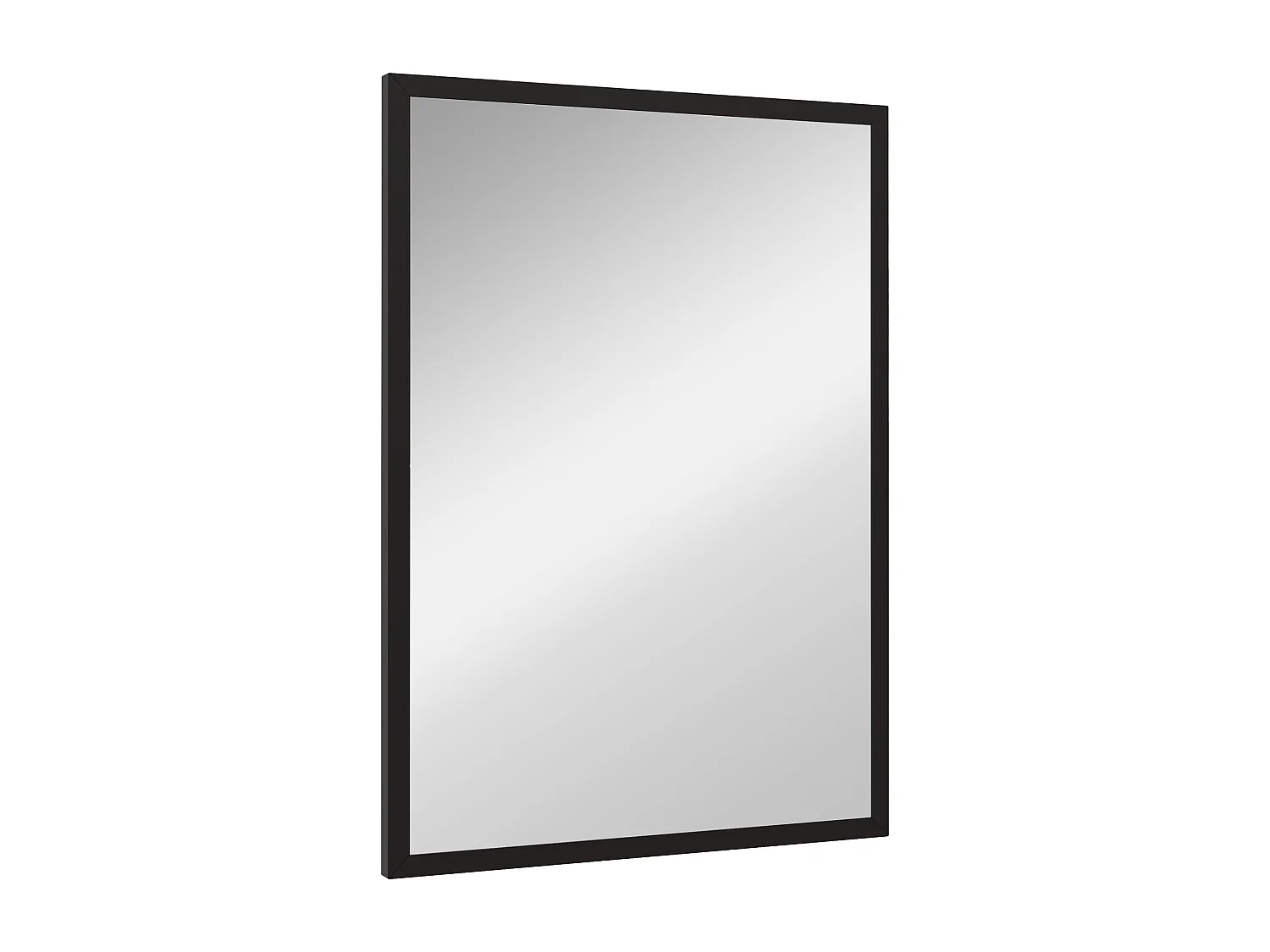 Specchio da parete rettangolare in vetro e mdf con ganci 50x70 cm nero