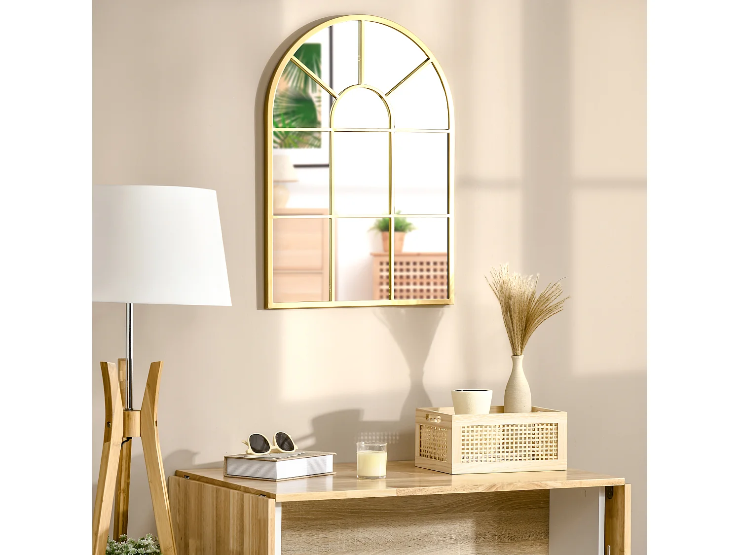 Specchio a muro 70x50 cm per camera da letto e soggiorno oro