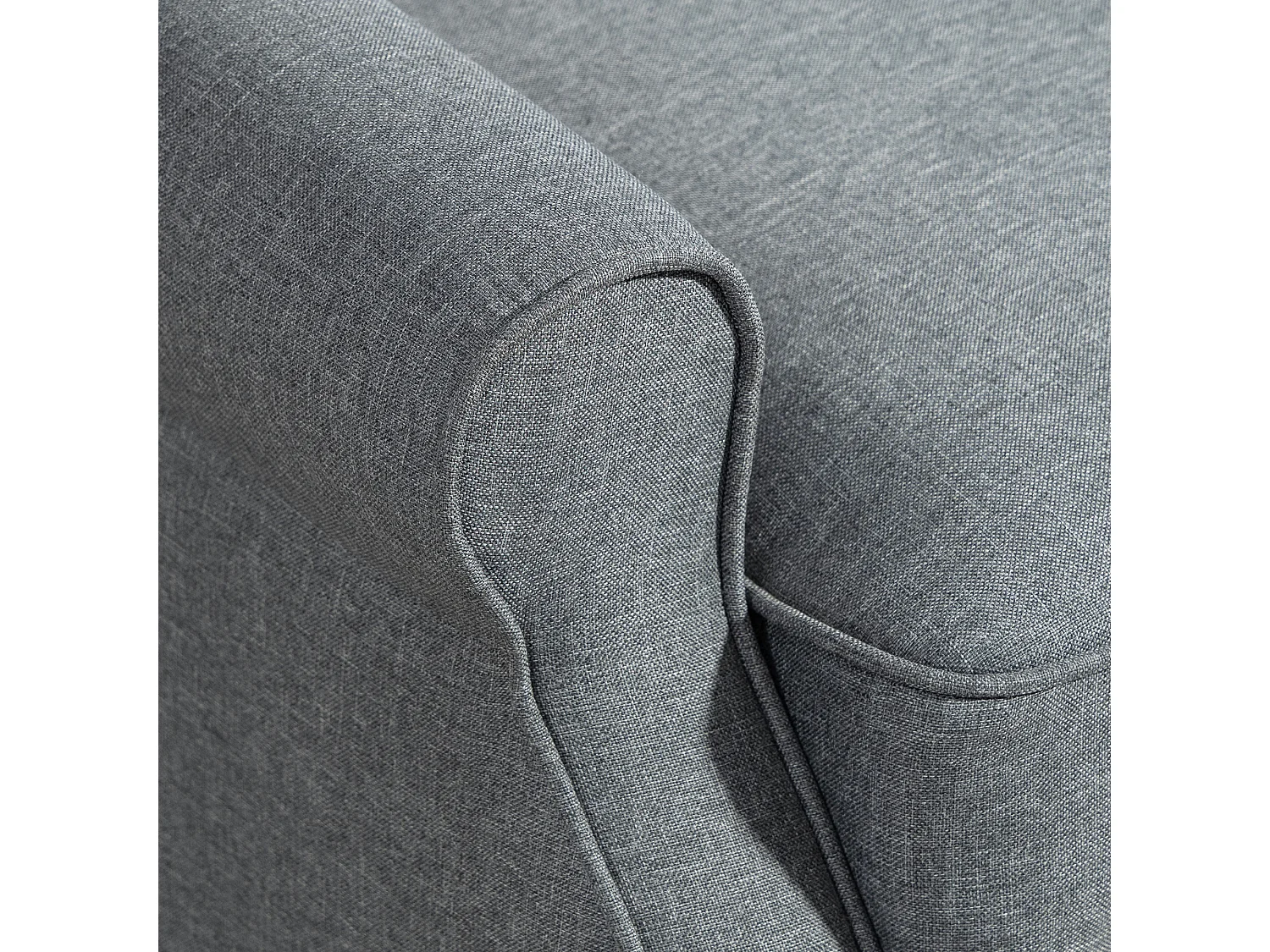 Poltrona reclinabile 132° effetto lino con poggiapiedi grigio