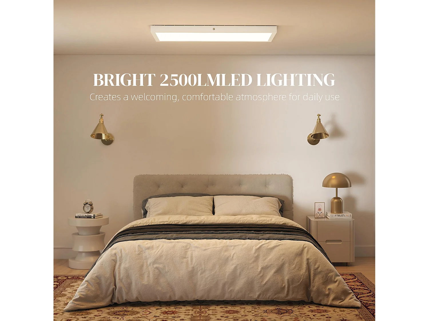 Set 2 plafoniere led sottili e regolabili 60x30x3.7 cm bianco