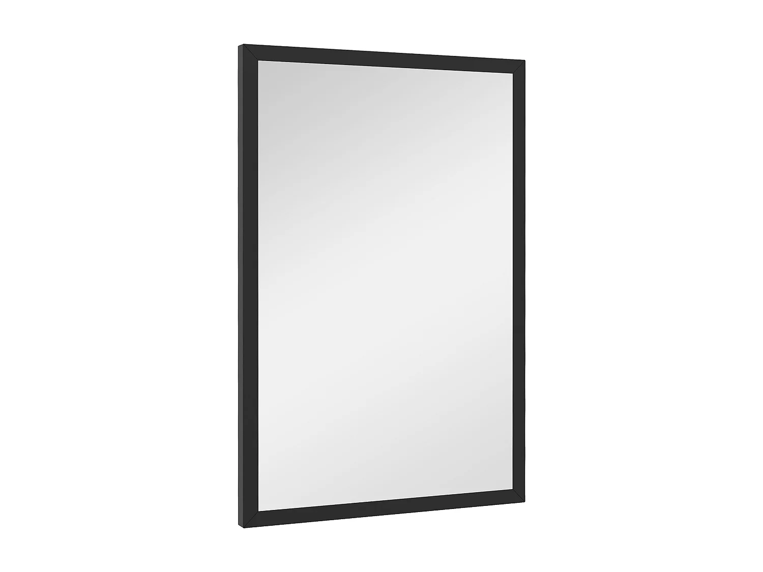 Specchio da parete rettangolare in vetro e mdf con ganci 40x60 cm nero