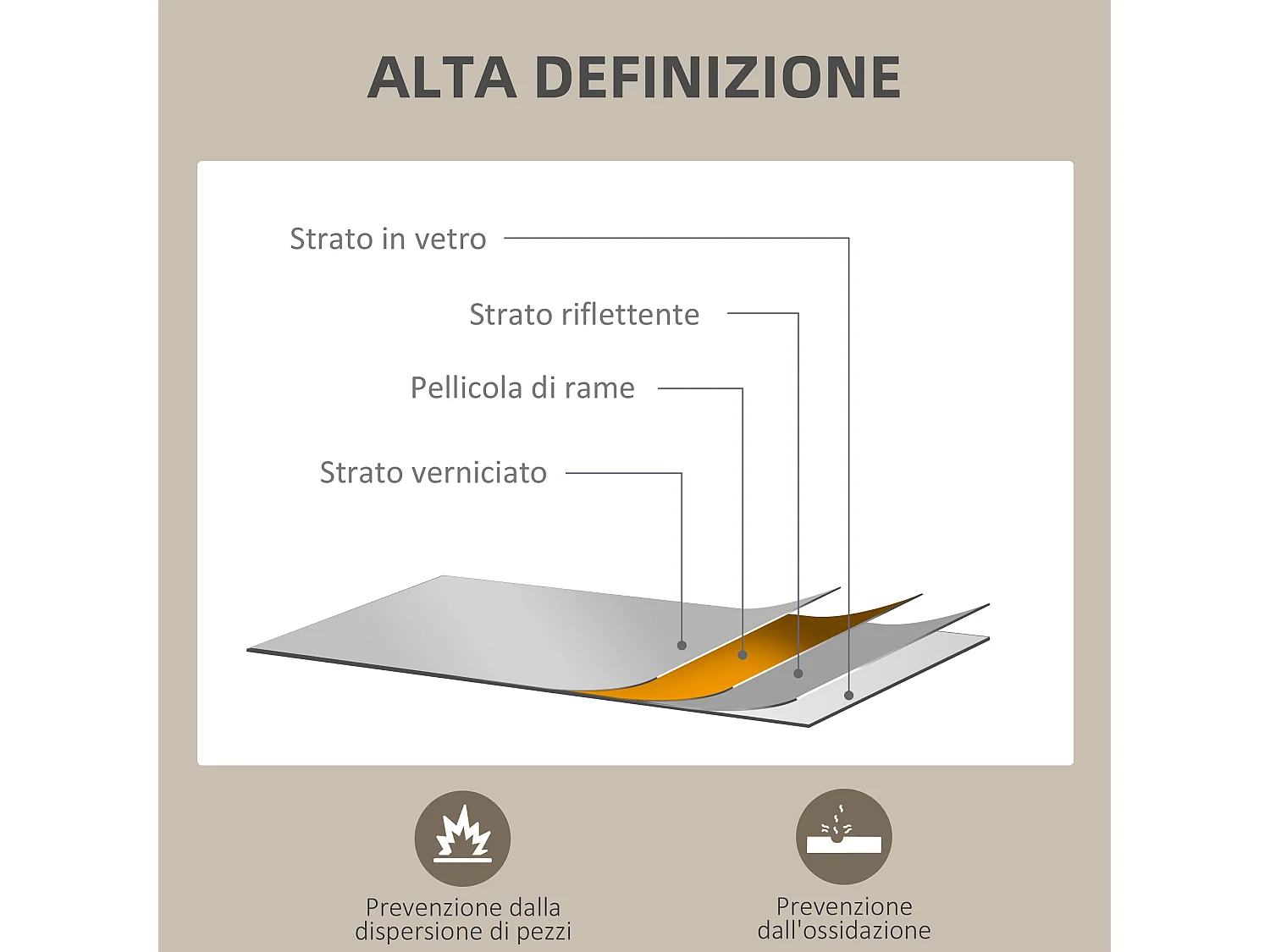 Specchio da parete rettangolare in vetro e mdf con ganci 40x60 cm nero