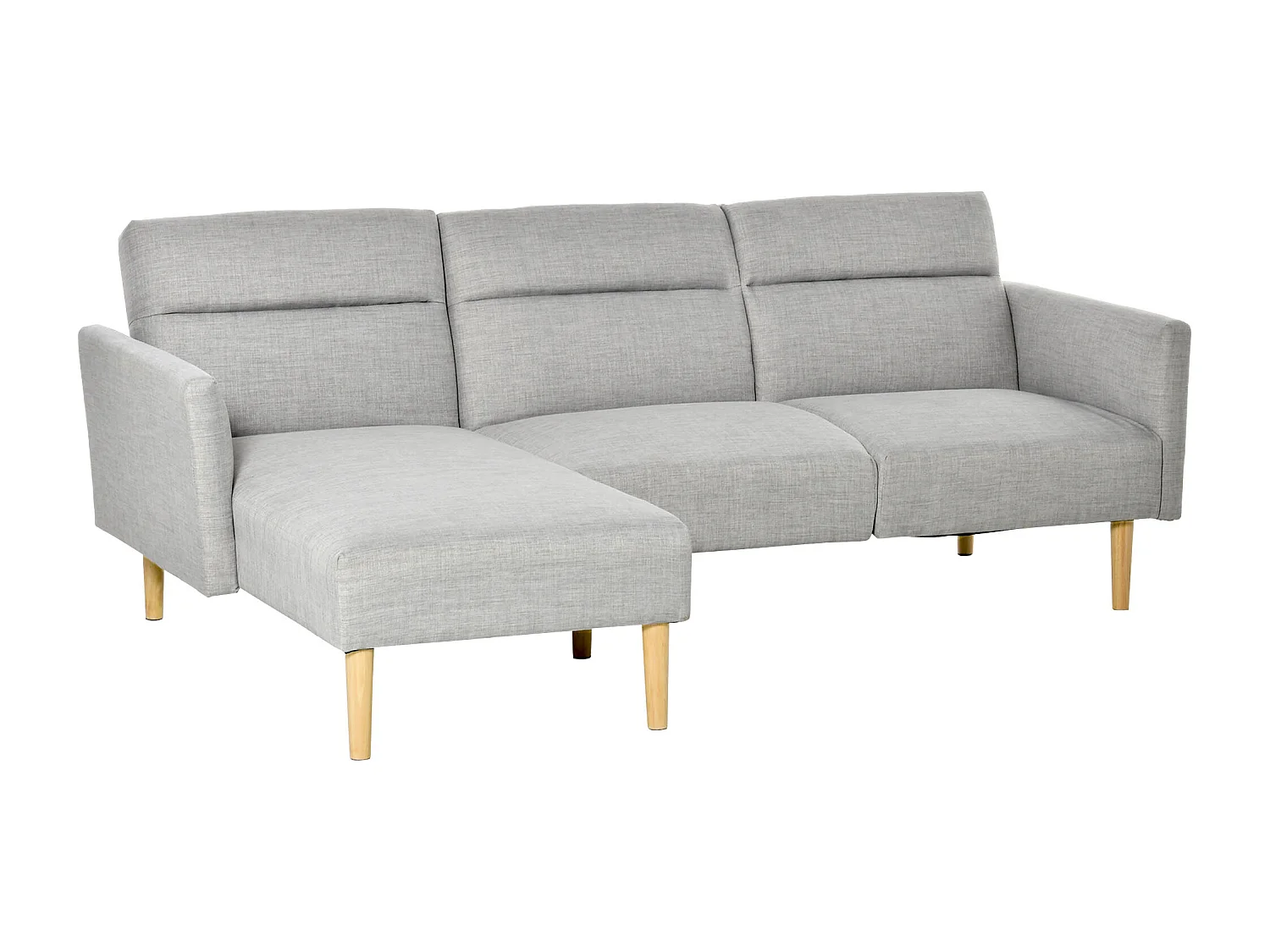 Divano letto 3 posti angolare scandinavo schienale regolabile