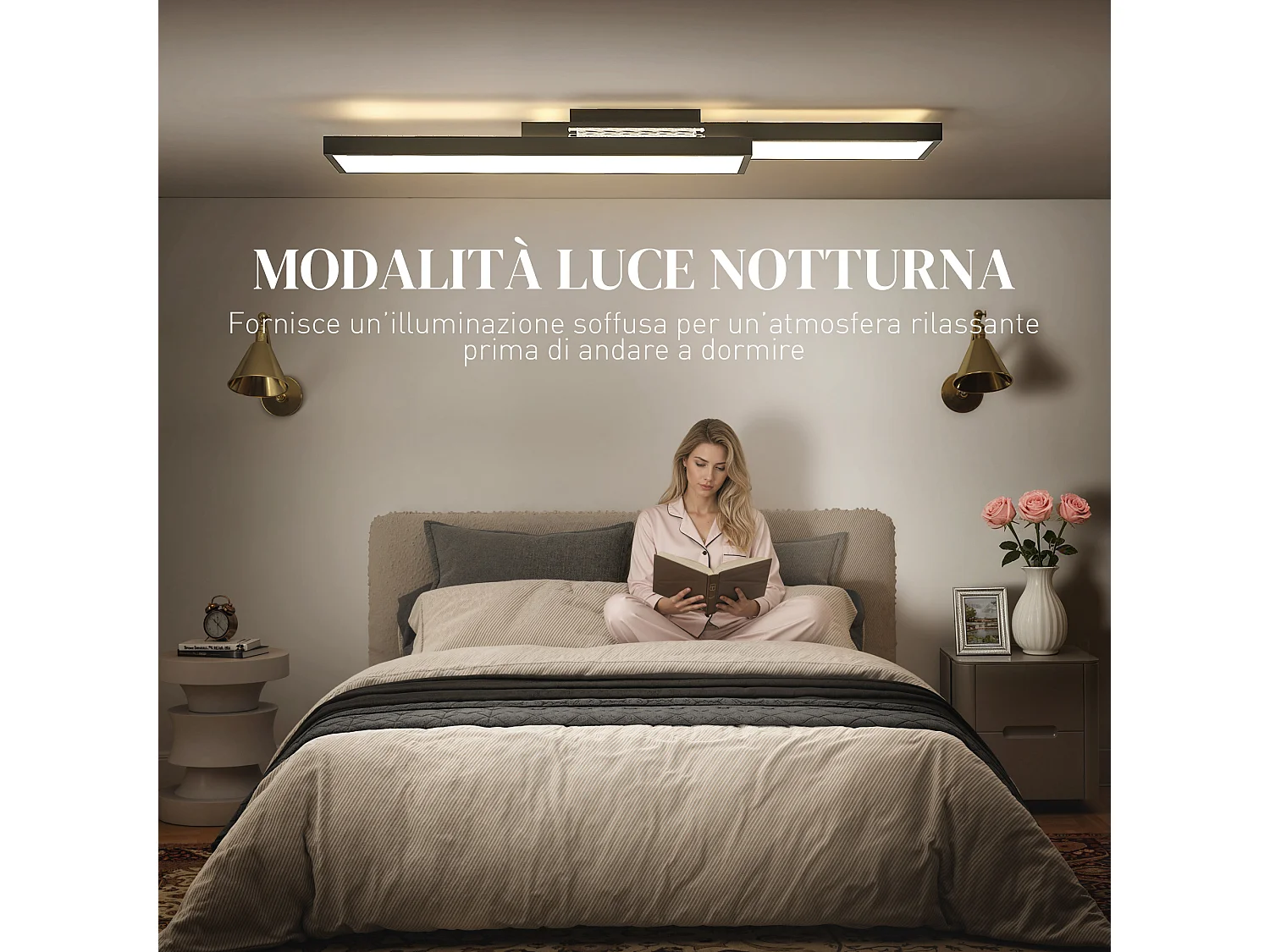 Lampada led a soffitto dimmerabile con telecomando e interruttore nero