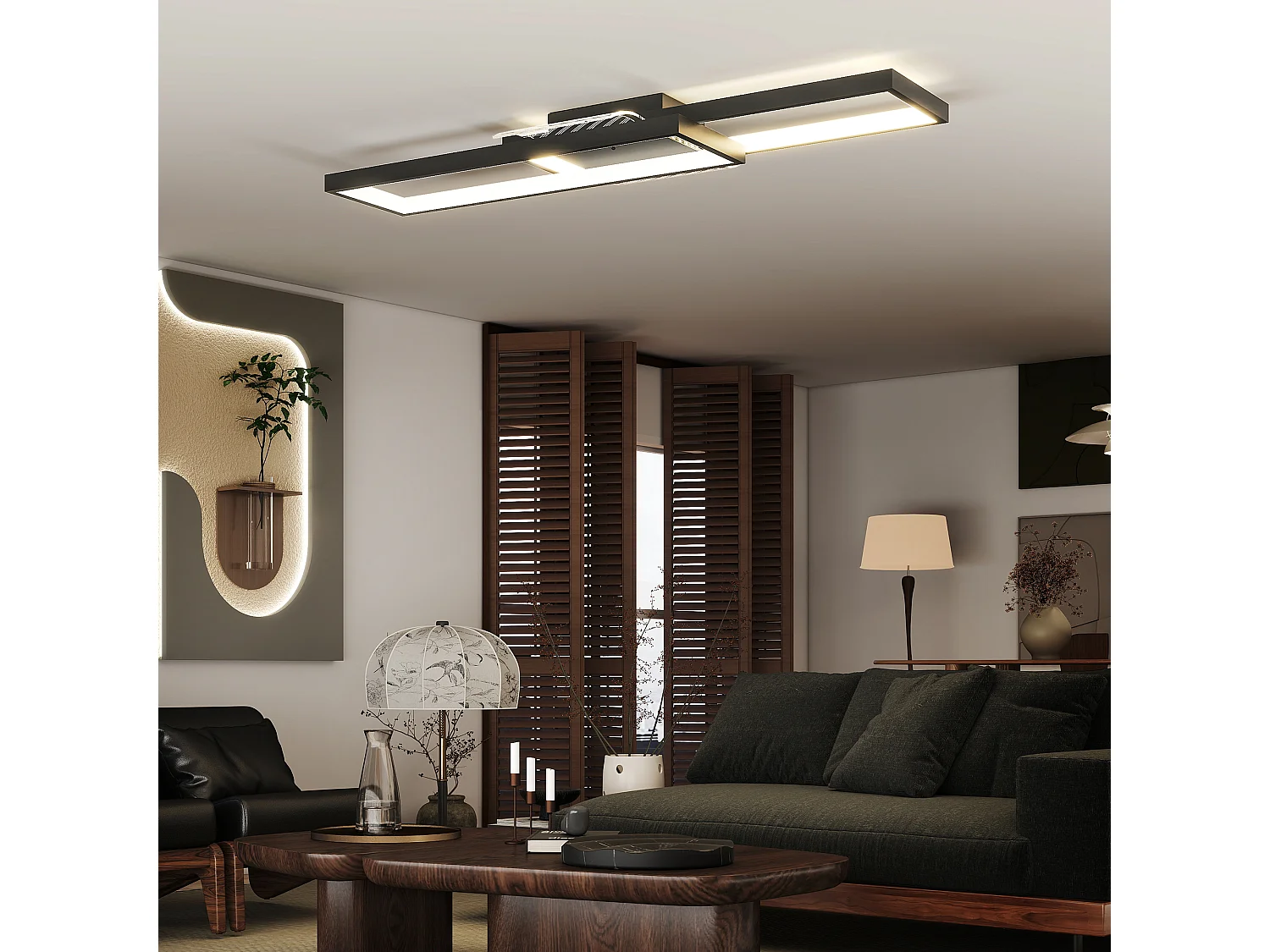 Lampada led a soffitto dimmerabile con telecomando e interruttore nero