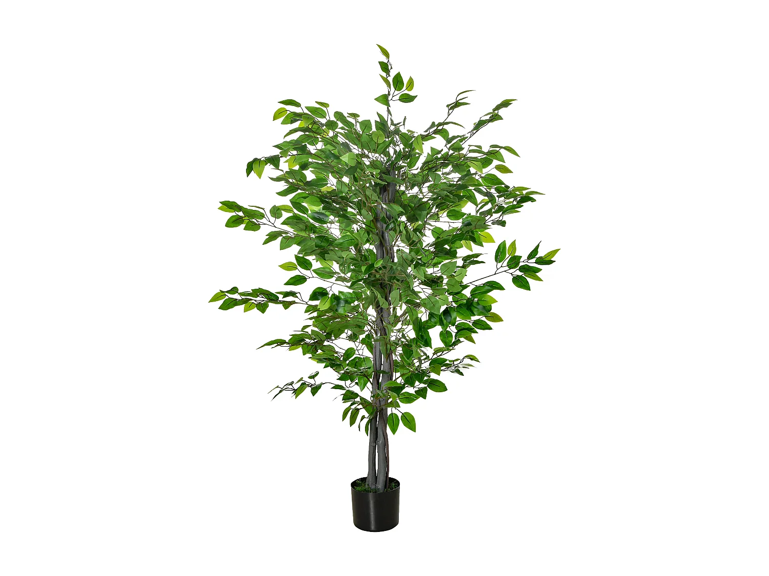 Pianta finta di ficus alta 135cm con vaso da interno ed esterno