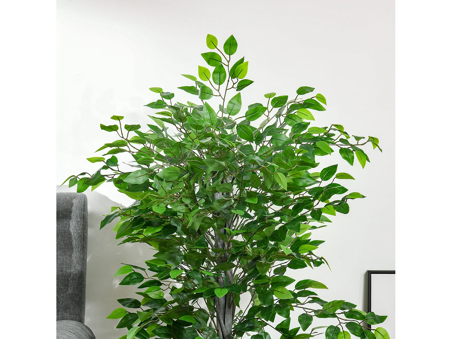 Pianta finta di ficus alta 135cm con vaso da interno ed esterno