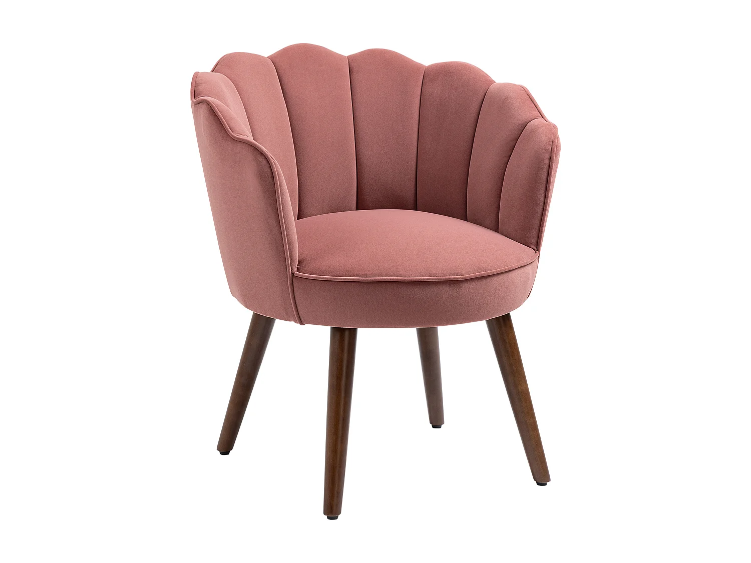 Poltrona in velluto schienale a conchiglia 66x66x78.5cmrosa