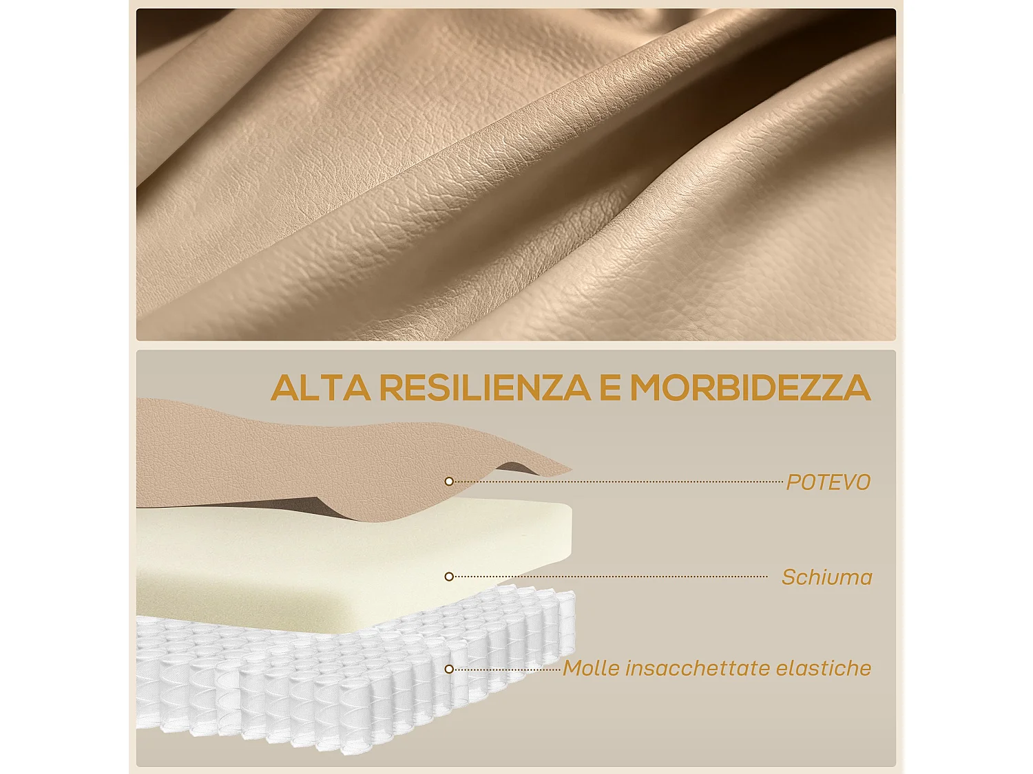 Poltrona relax reclinabile e massaggiante con riscaldamento beige