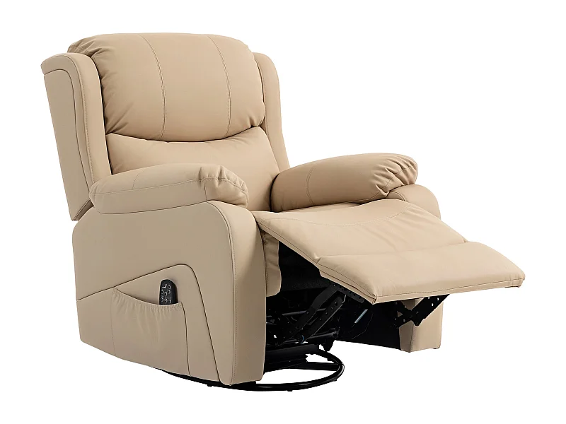 Poltrona relax reclinabile e massaggiante con riscaldamento beige