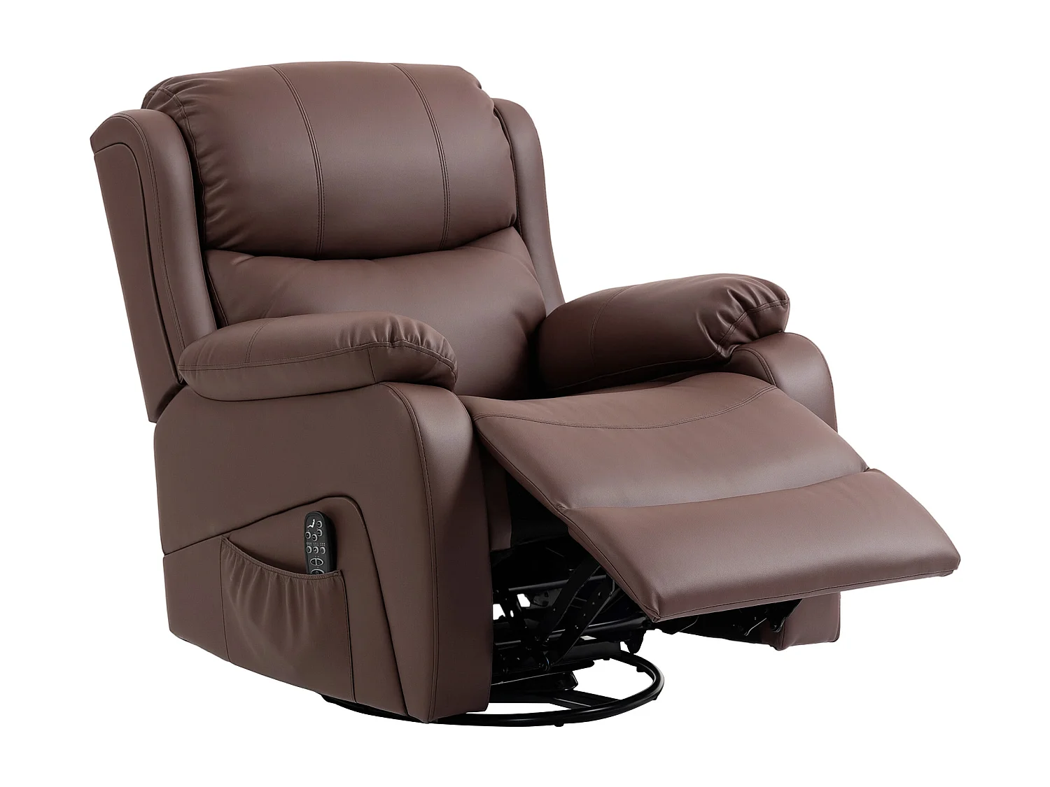 Poltrona relax reclinabile e massaggiante con riscaldamento marrone