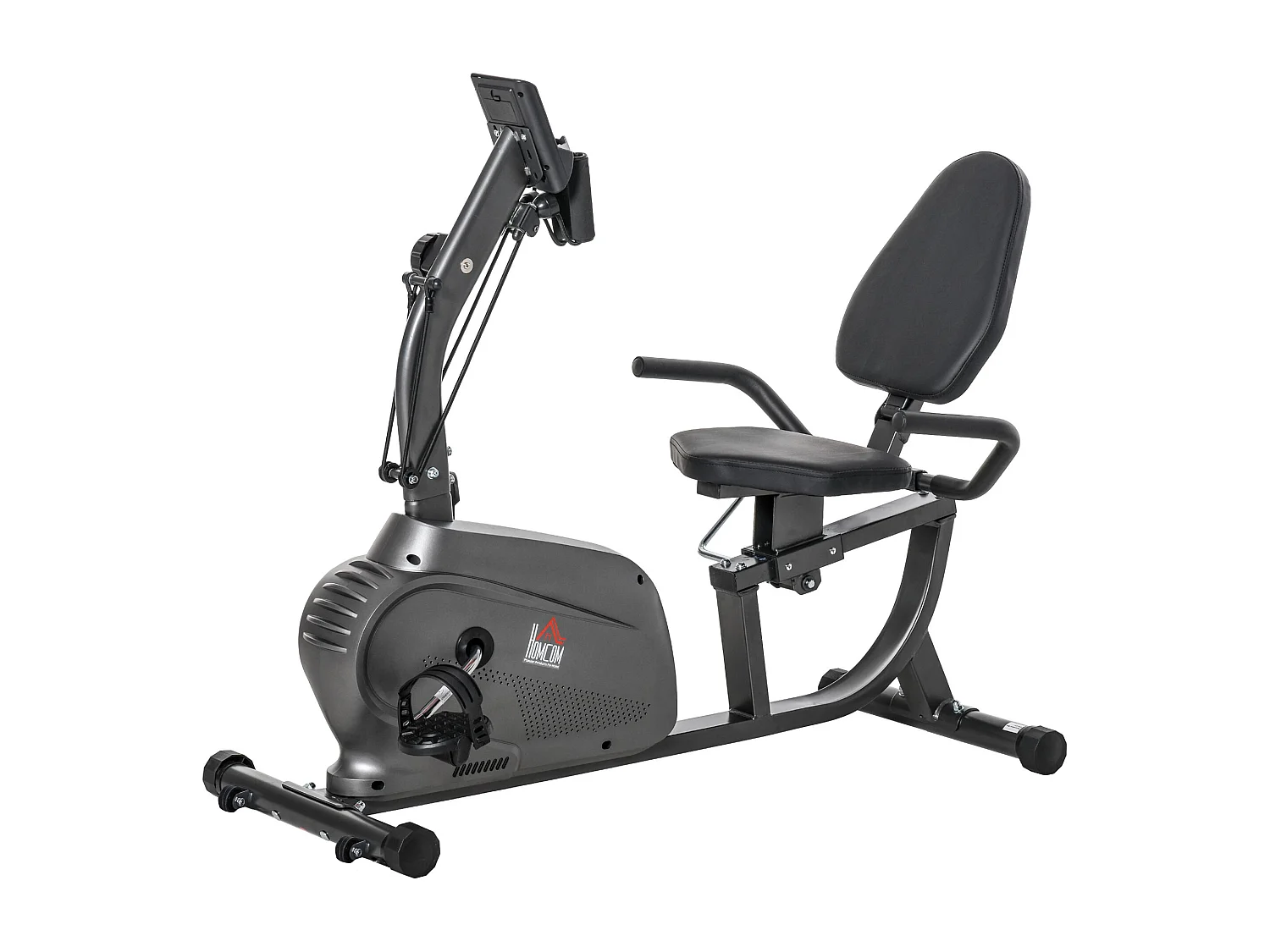 Cyclette orizzontale magnetica sedile regolabile ed elastici braccia