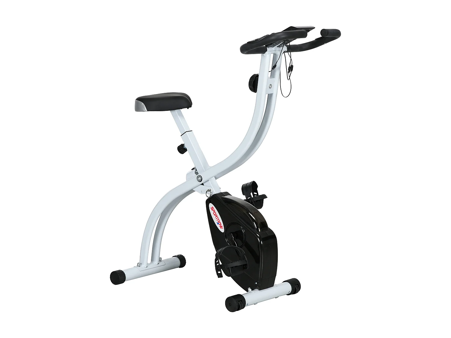 Cyclette magnetica pieghevole a 8 resistenze in acciaio nero