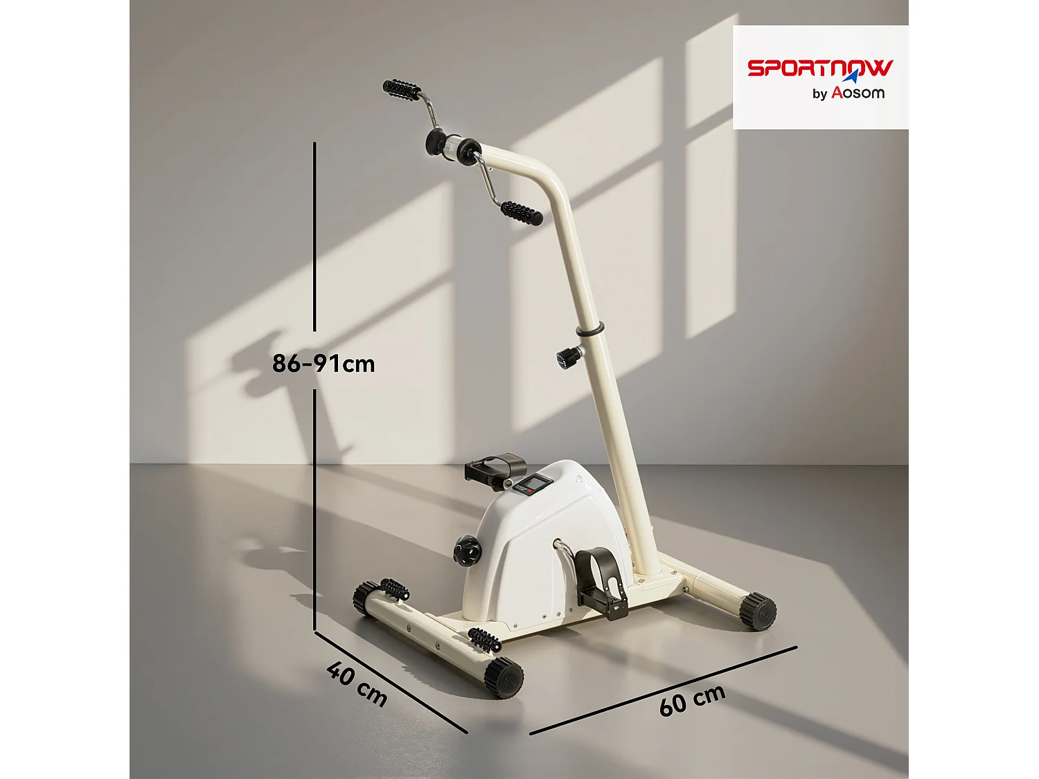Cyclette per riabilitazione con altezza regolabile bianco