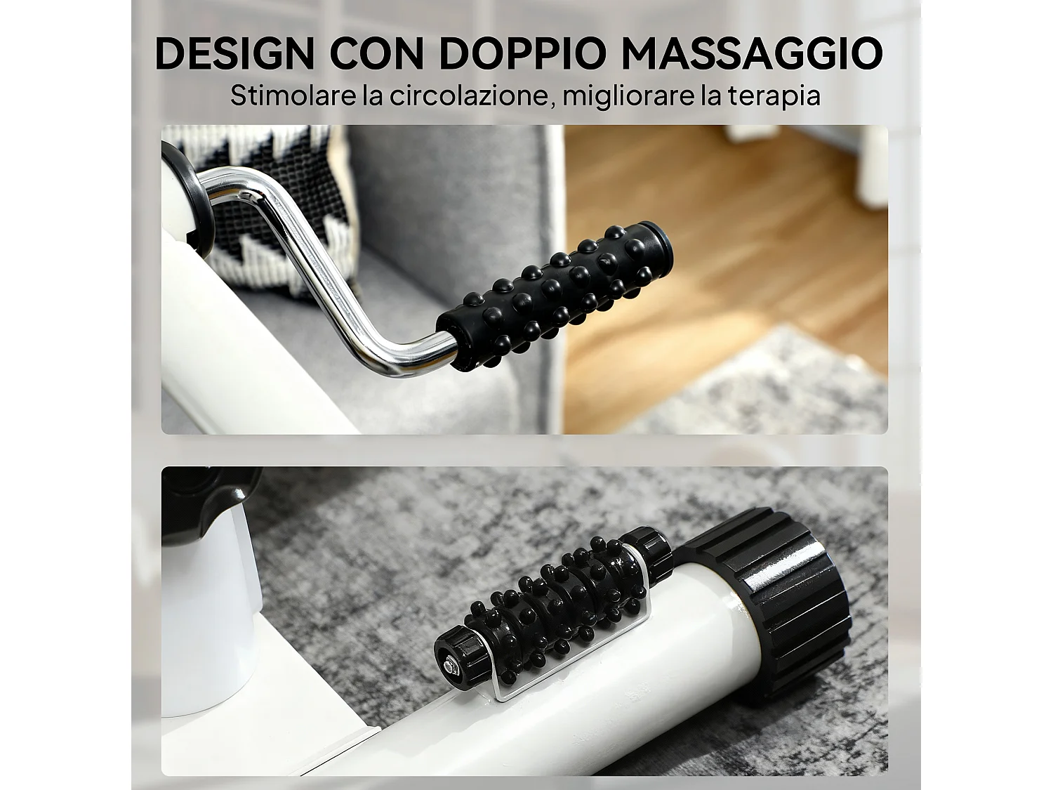 Cyclette per riabilitazione con altezza regolabile bianco