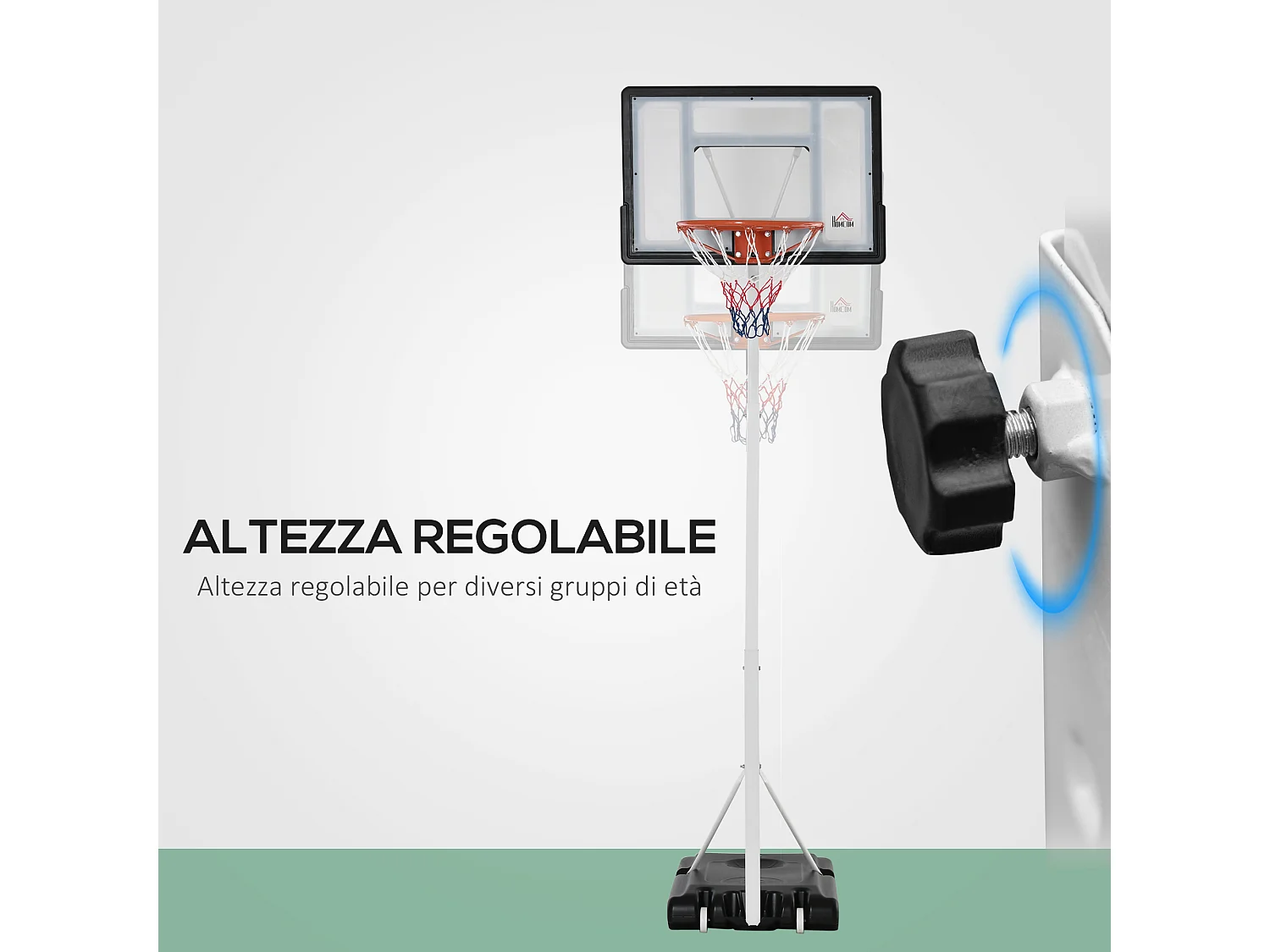 Canestro da basket per adulti regolabile 210-260cm