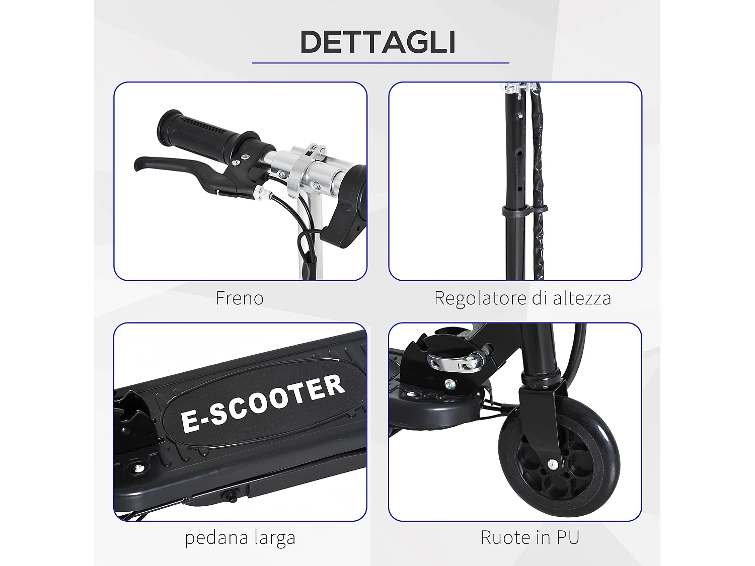 Monopattino elettrico per bambini pieghevole da 120w 12km/h 50kg