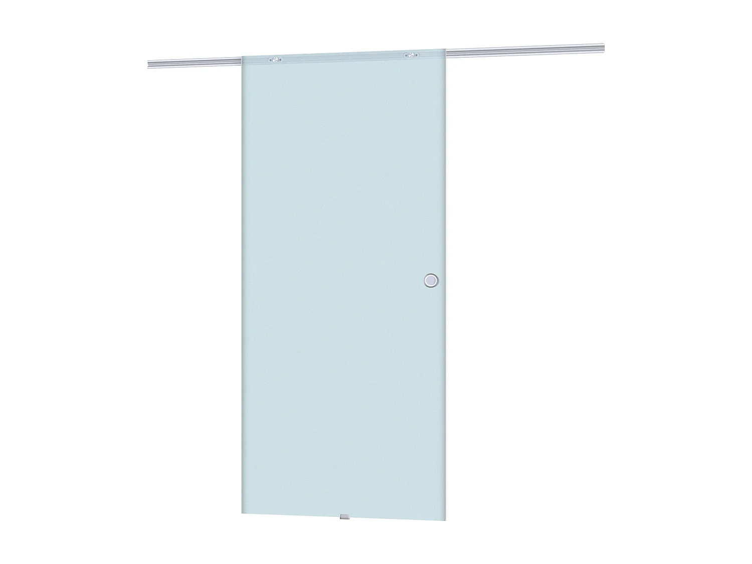 Porta scorrevole vetro satinato binario in alluminio 205x90cm