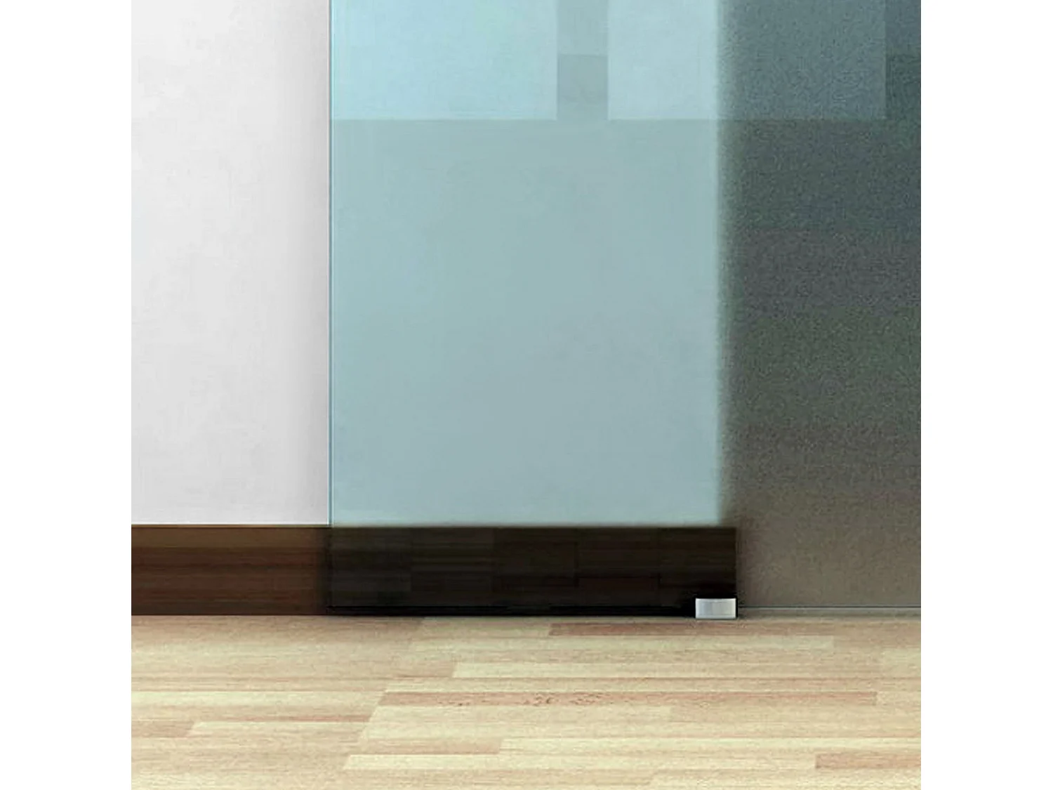 Porta scorrevole vetro satinato binario in alluminio 205x90cm