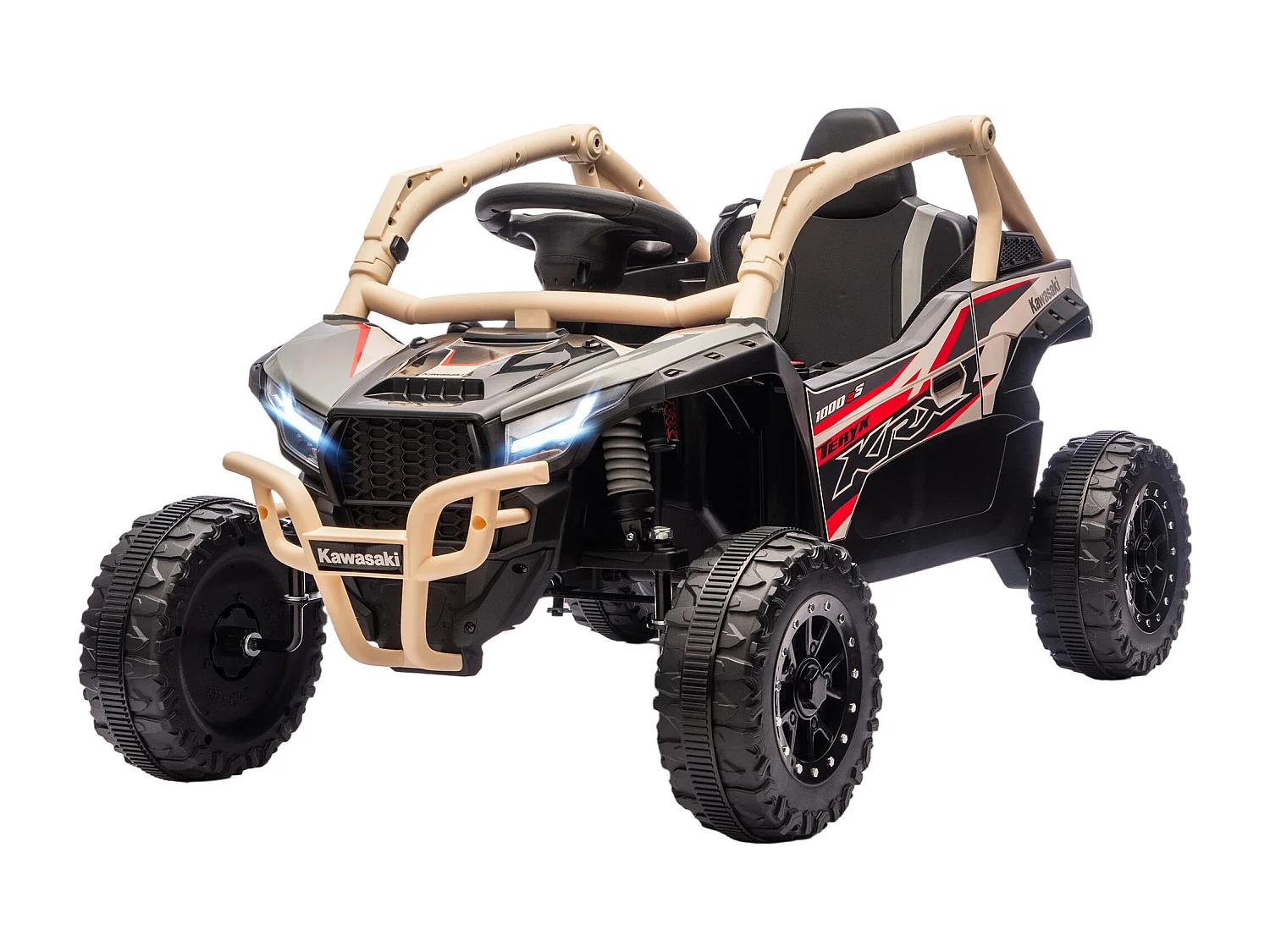 Macchina elettrico per bambini kawasaki con telecomando giallo