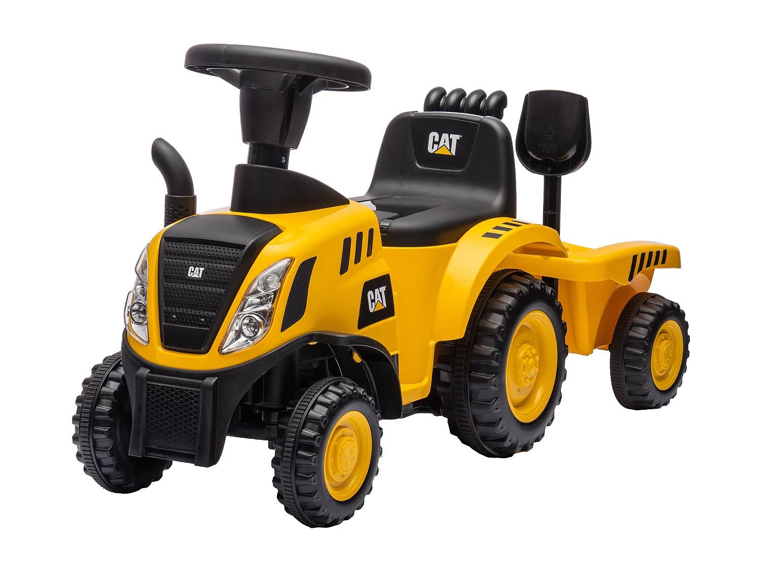 Camion giocattolo per bambini con pala e rimorchio 91x29x44 cm giallo