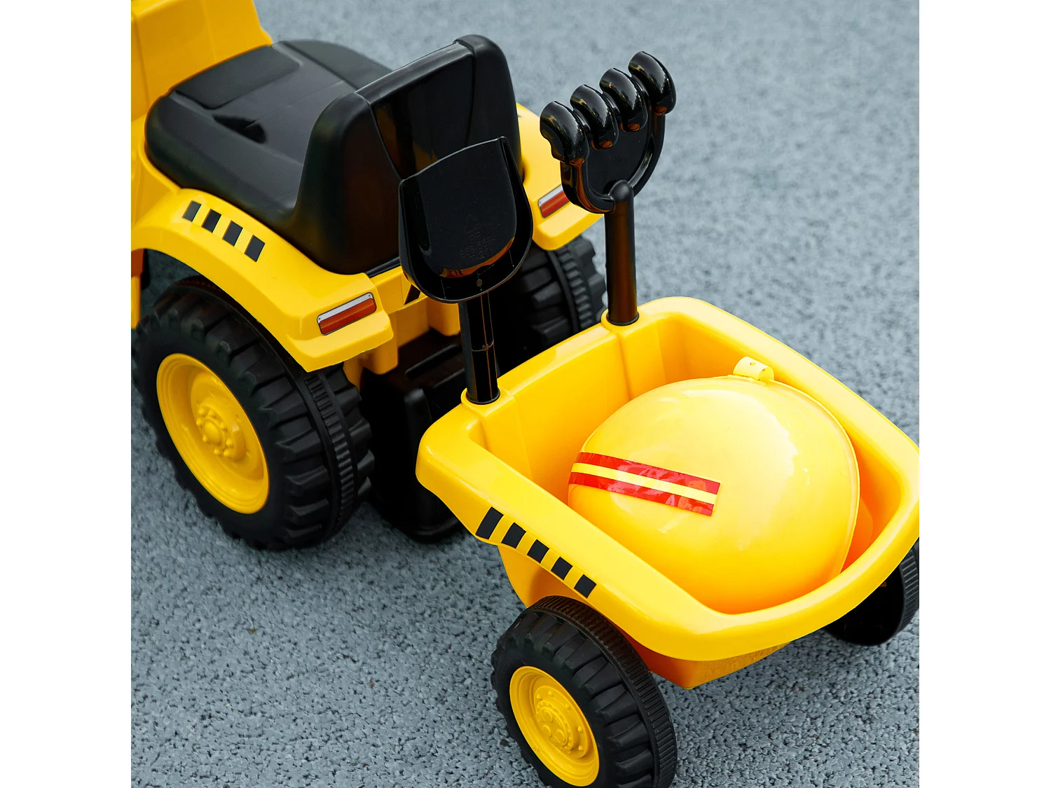 Camion giocattolo per bambini con pala e rimorchio 91x29x44 cm giallo