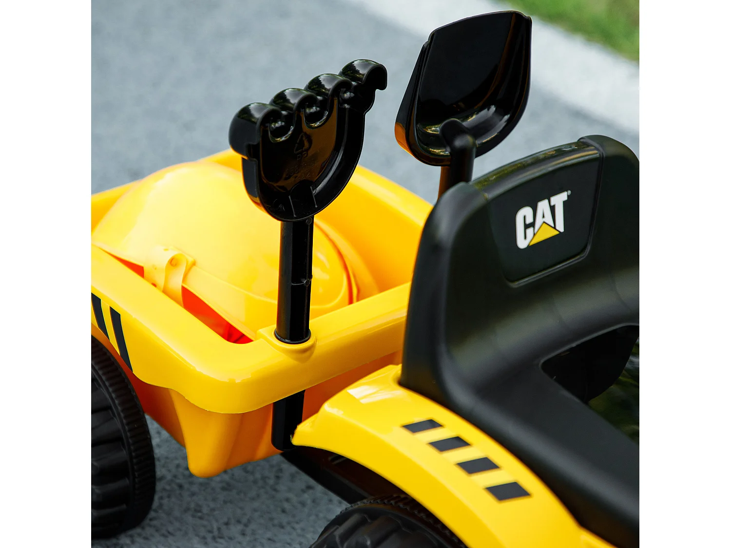 Camion giocattolo per bambini con pala e rimorchio 91x29x44 cm giallo