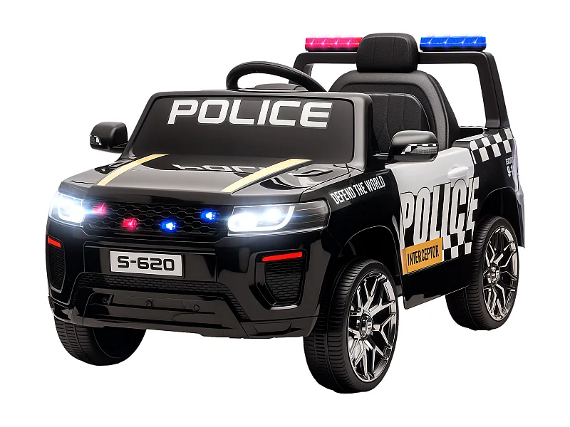 Macchina elettrica per bambini della polizia con sirena e telecomando