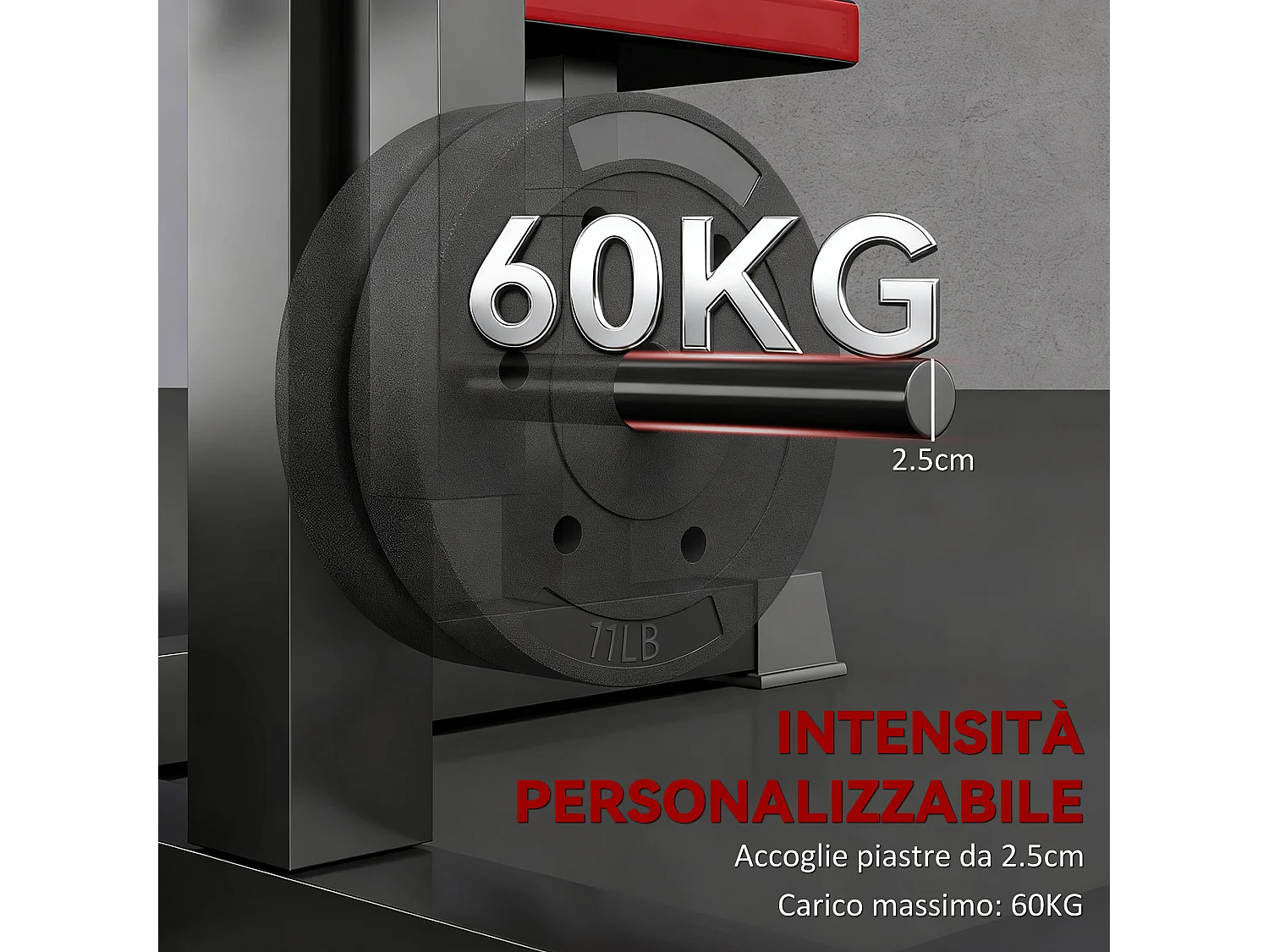 Panca per curl bicipiti regolabile con supporto per pesi nero