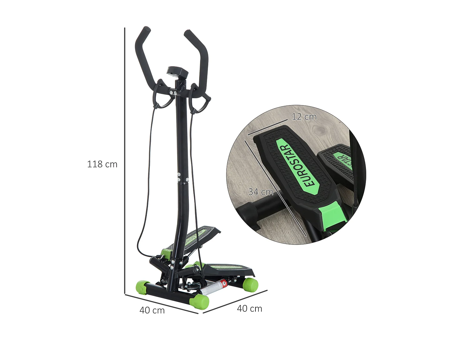 Stepper Professionale con Manubrio e Corde in Acciaio per Allenamento a Casa