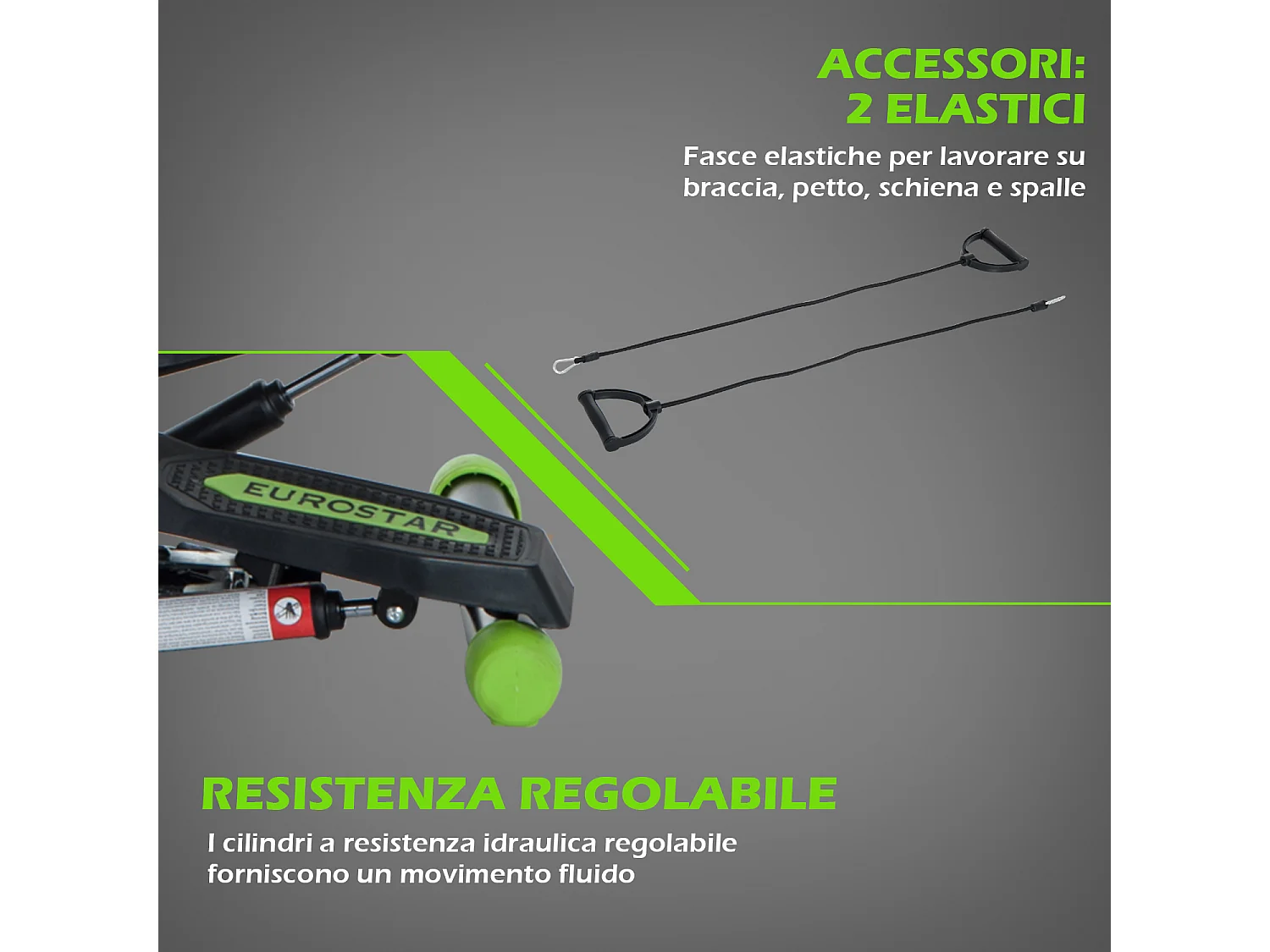 Stepper Professionale con Manubrio e Corde in Acciaio per Allenamento a Casa