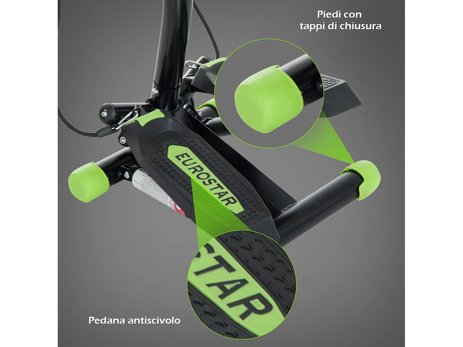 Stepper Professionale con Manubrio e Corde in Acciaio per Allenamento a Casa