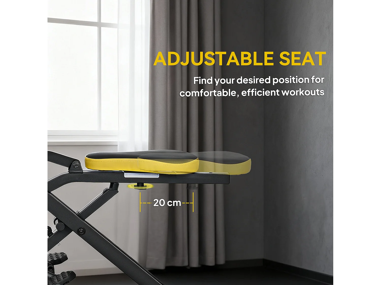 Macchina total crunch pieghevole in pp e acciaio 57x105x115 cm giallo