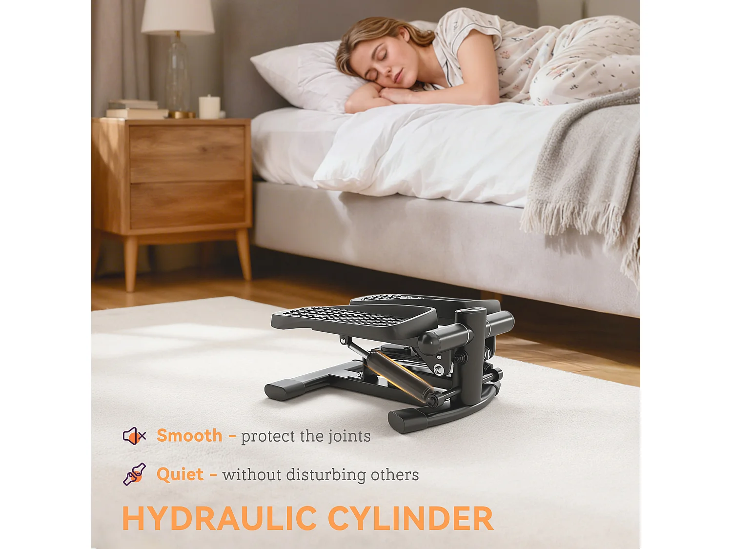 Stepper twister con monitor lcd e pedali grandi antiscivolo nero