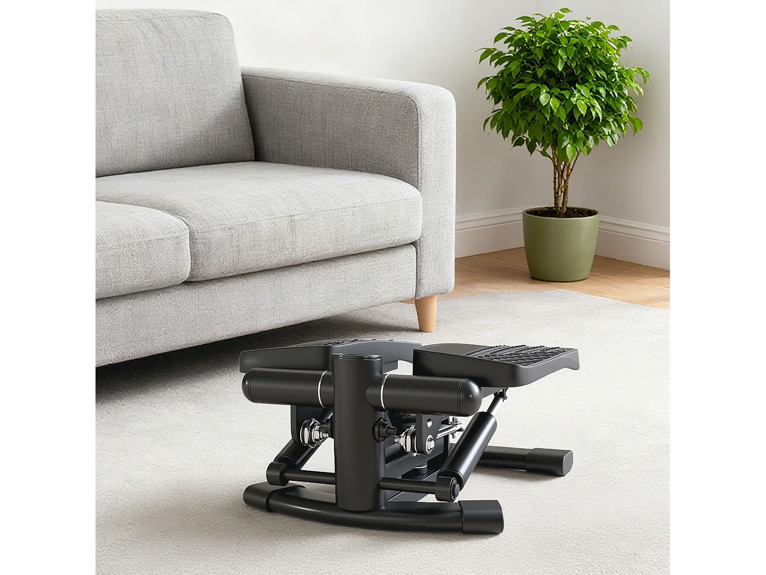 Stepper twister con monitor lcd e pedali grandi antiscivolo nero