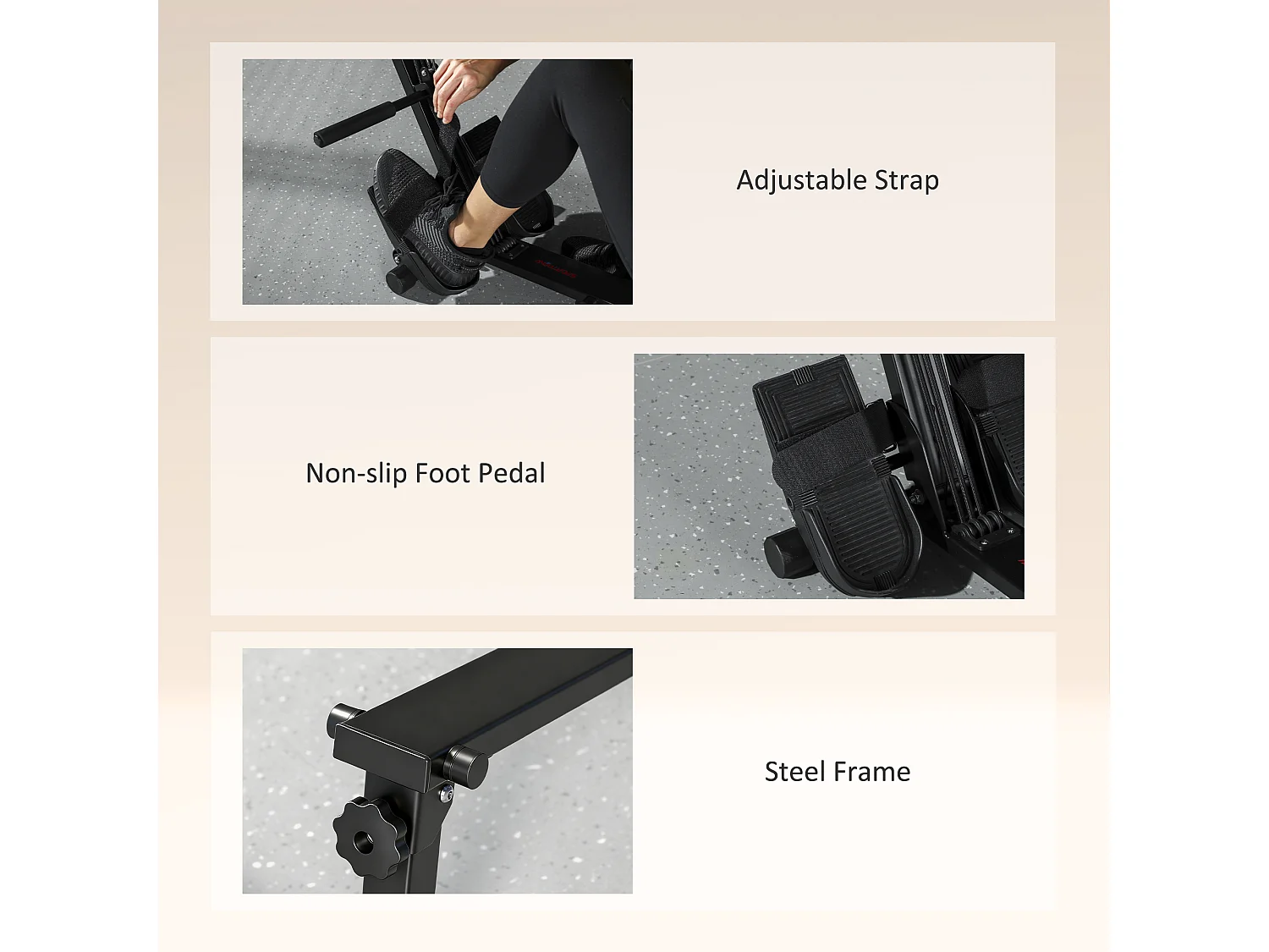 Vogatore pieghevole con monitor lcd e capacità 150 kg