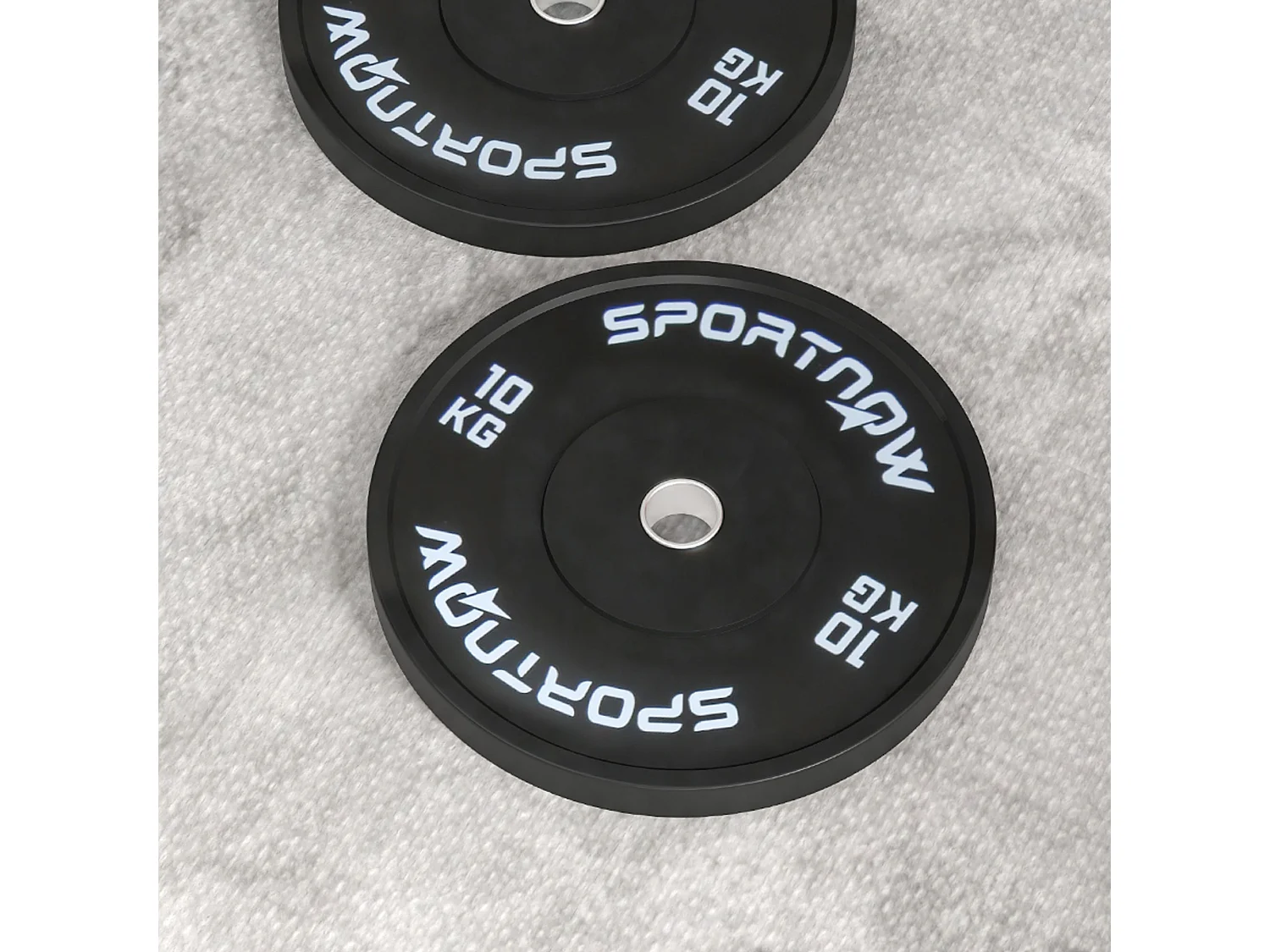 Set di 2 dischi pesi da 10kg da per bilanciere e manubri in gomma nero