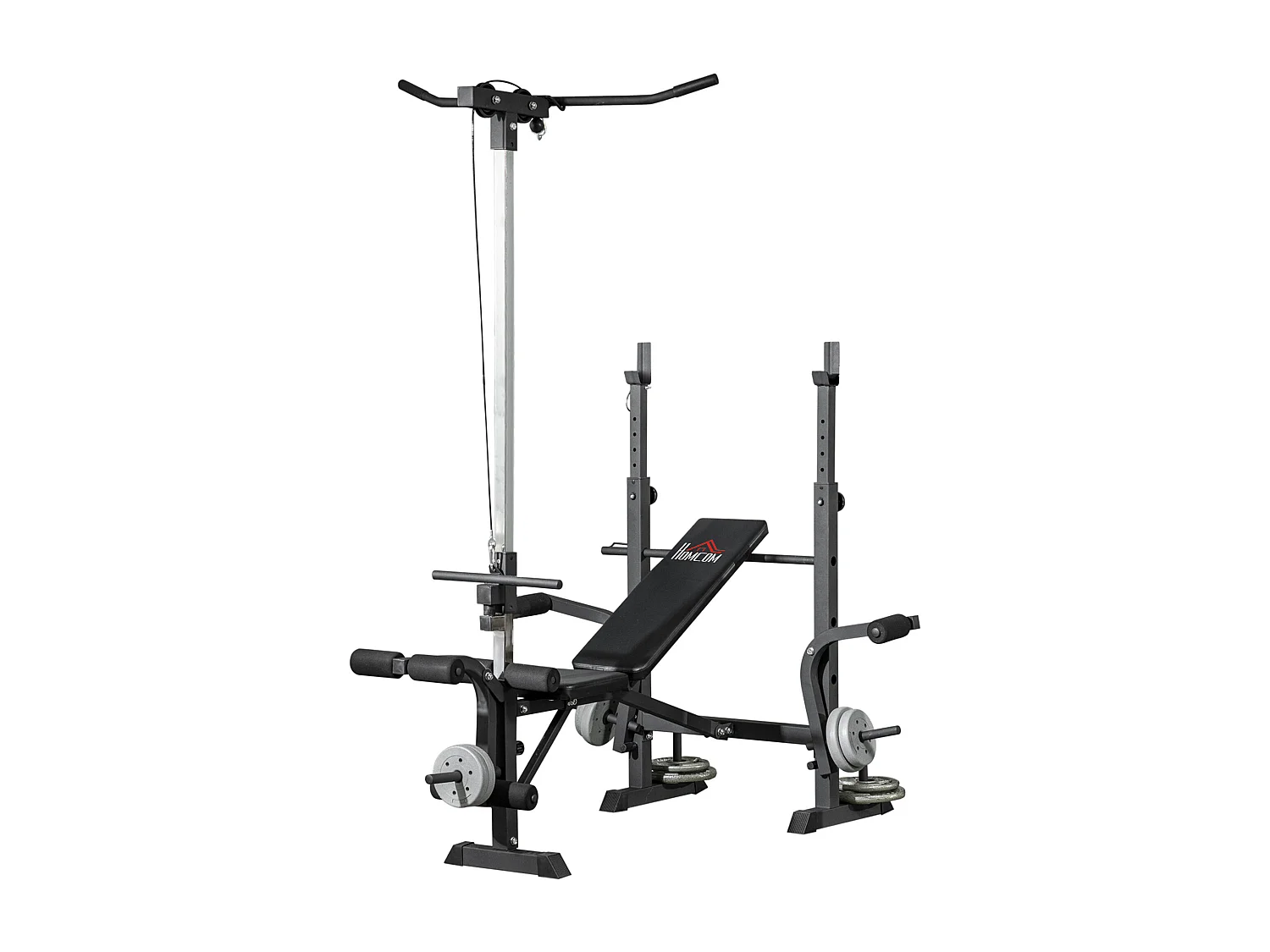 Panca fitness con leg press, squat rack e leg extension 180x134x200 cm