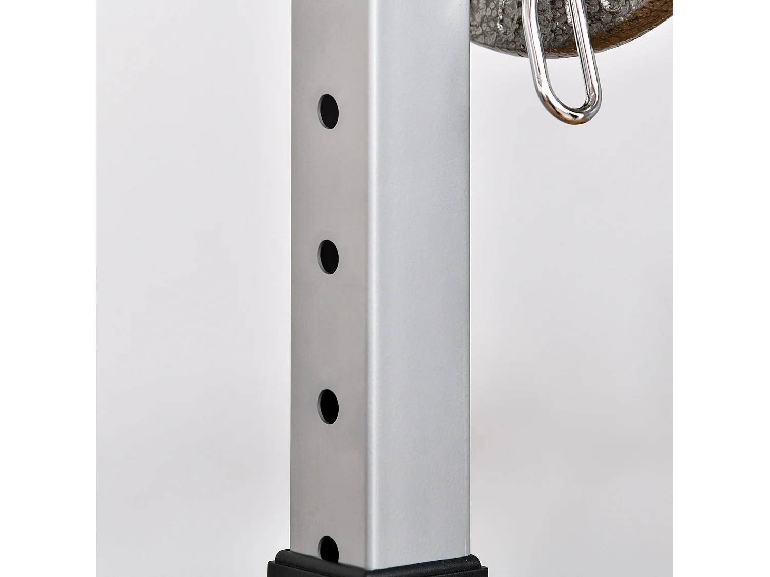 Set 2 rack porta bilanciere in acciaio altezza regolabile ganci