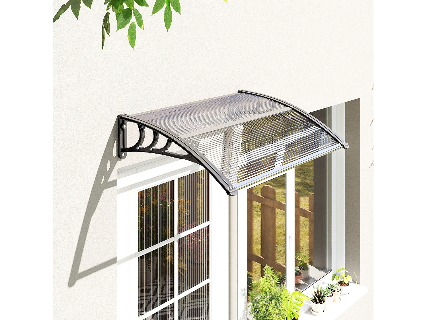 Pensilina esterni impermeabile anti-uv in pc 75x100x23 cm trasparente