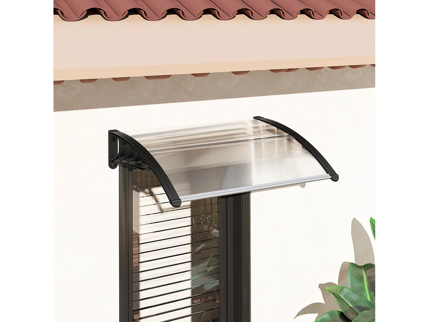 Pensilina esterni impermeabile anti-uv in pc 75x100x23 cm trasparente