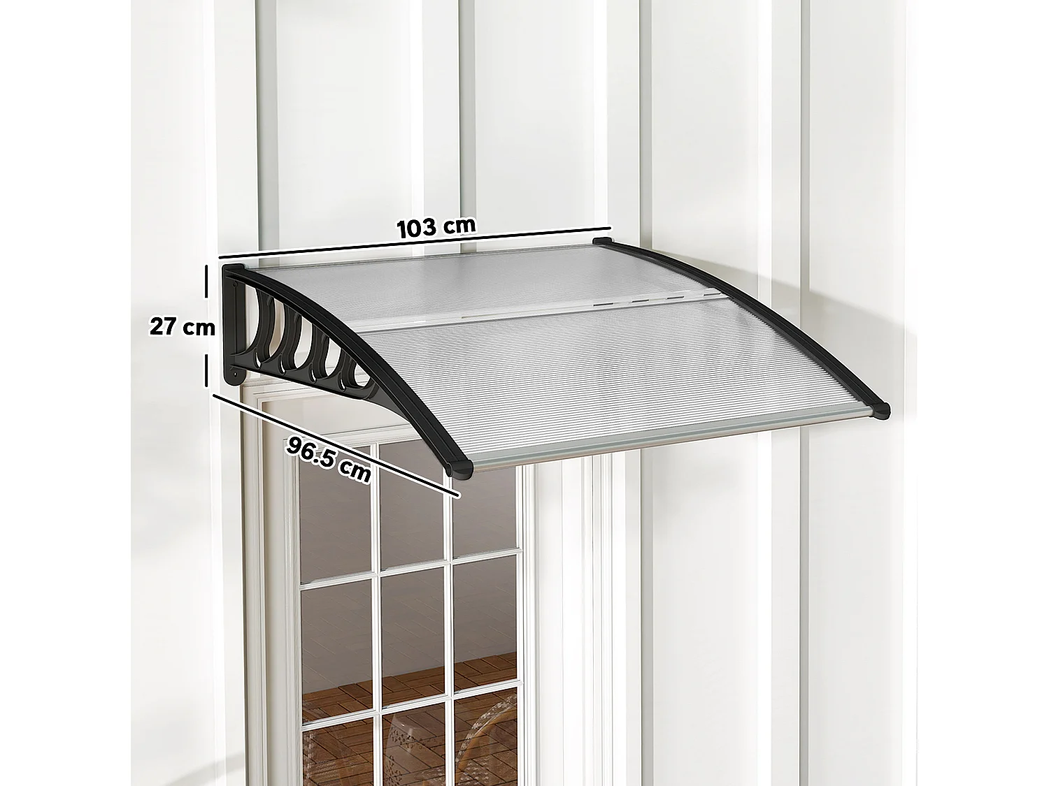 Pensilina da esterno in policarbonato 103x96.5x27cm trasparente