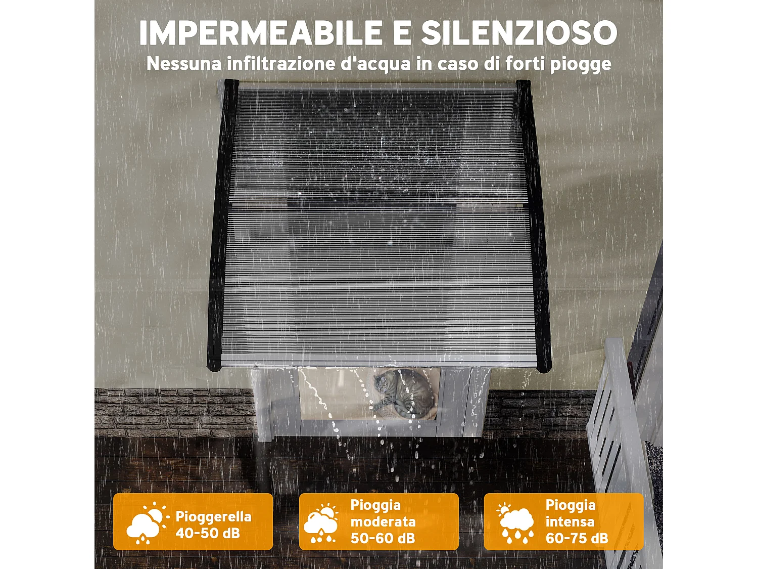 Pensilina da esterno in policarbonato 103x96.5x27cm trasparente